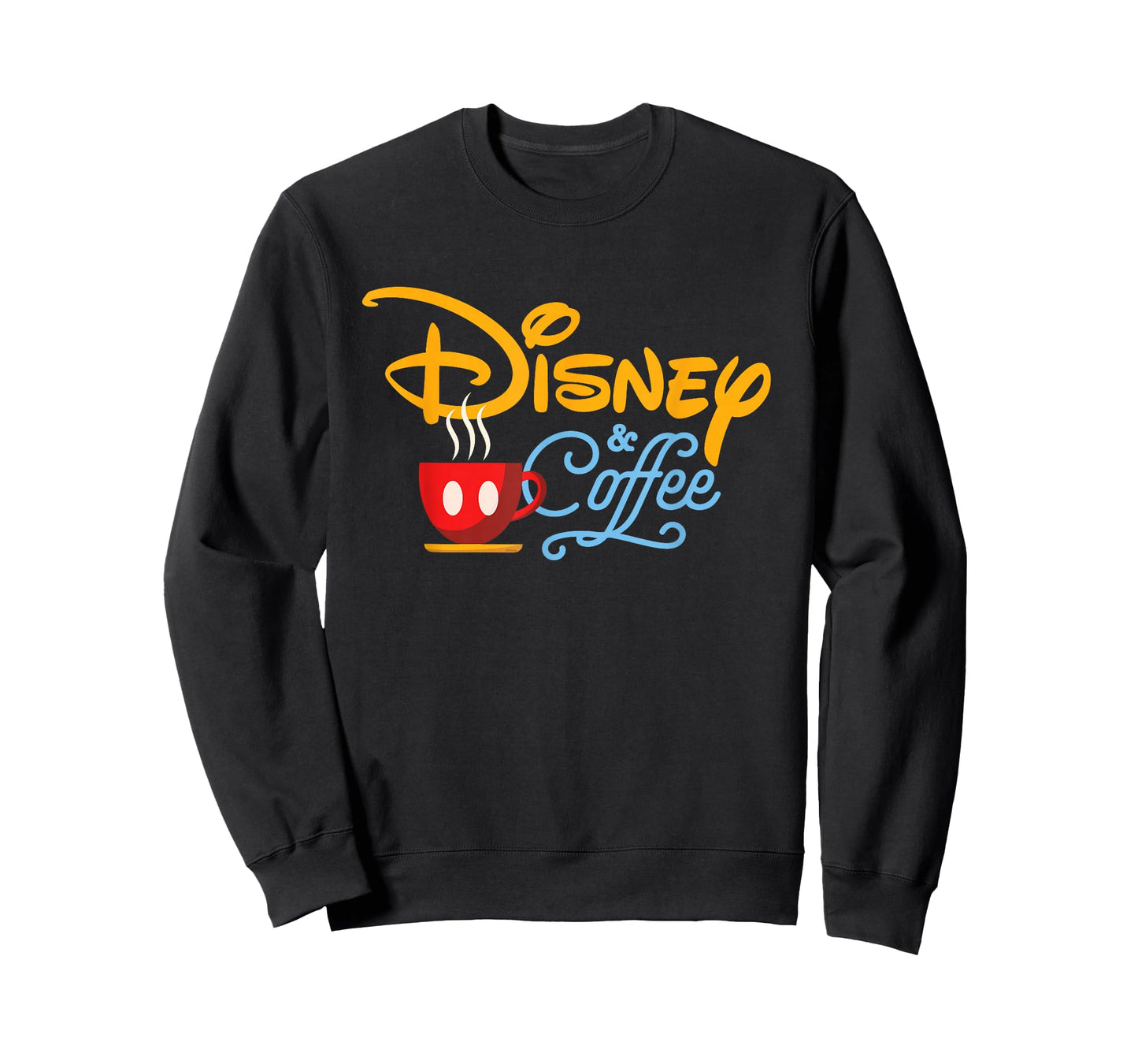 Disney & Coffee Mickey Mouse Coffee Cup Script Logo T-Shirt