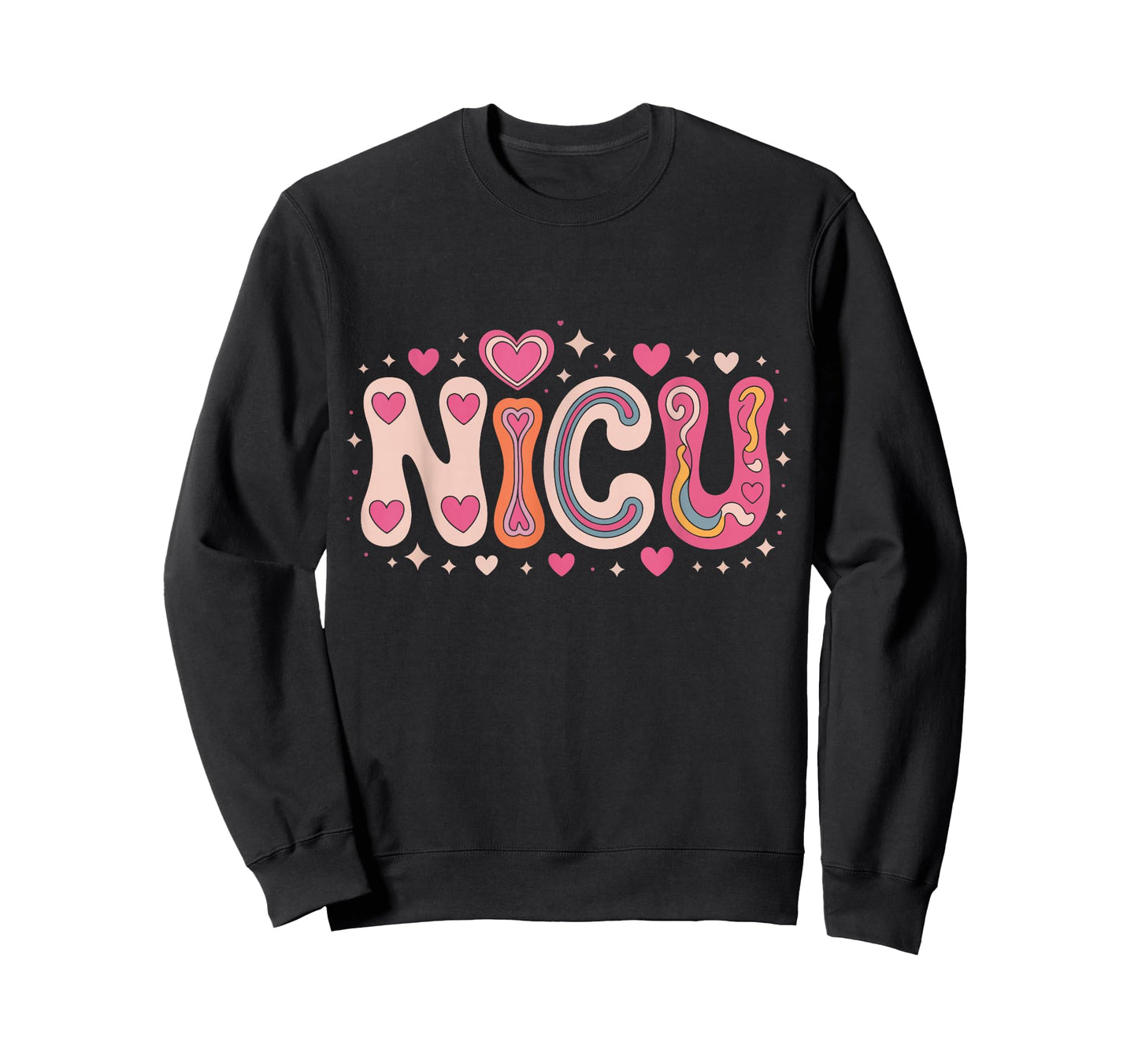 NICU Love Hearts Valentines Day Neonatal Intensive Care Unit T-Shirt
