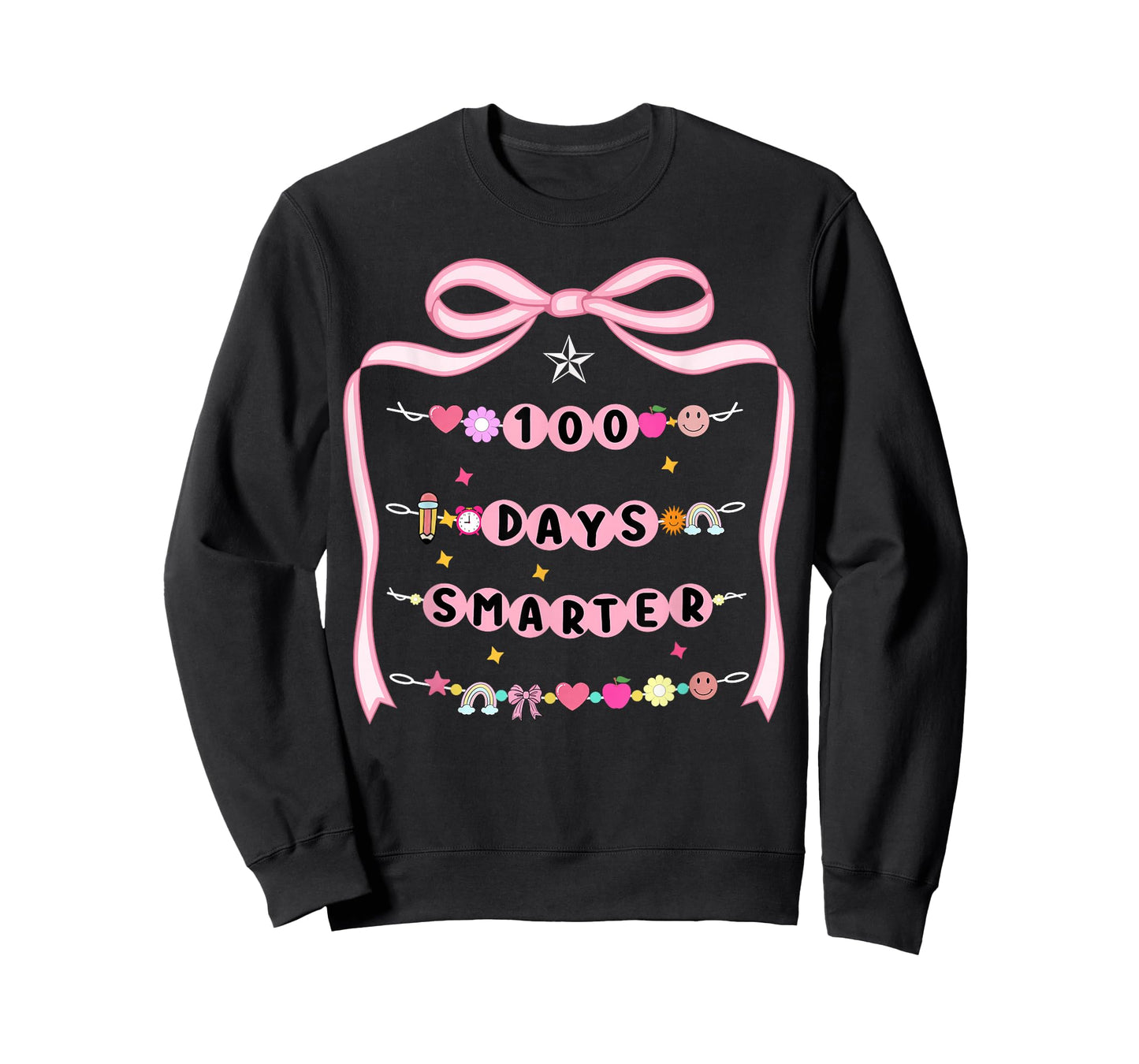100 Days of School 100 Days Smarter Coquette Bow Girls Boys T-Shirt