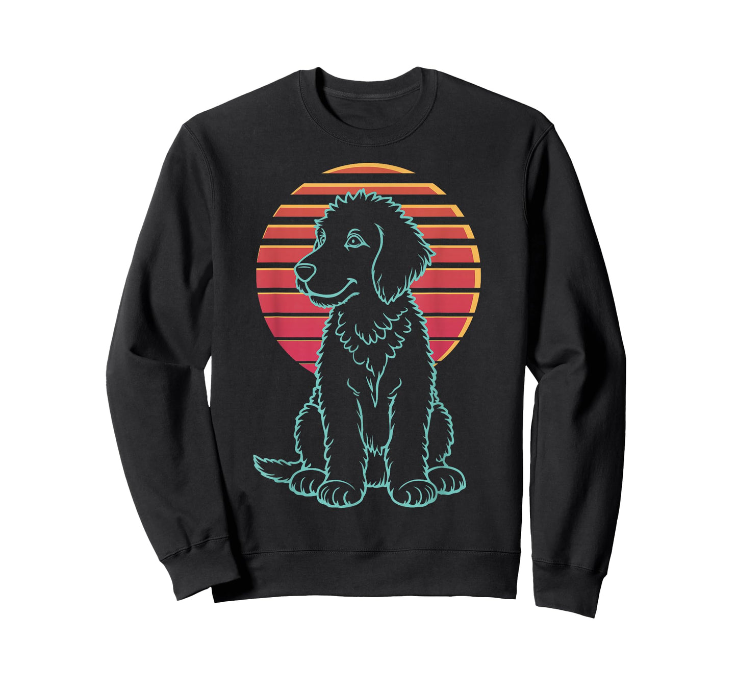 Bernedoodle Lover Dog Owner Retro Synthwave 80s T-Shirt