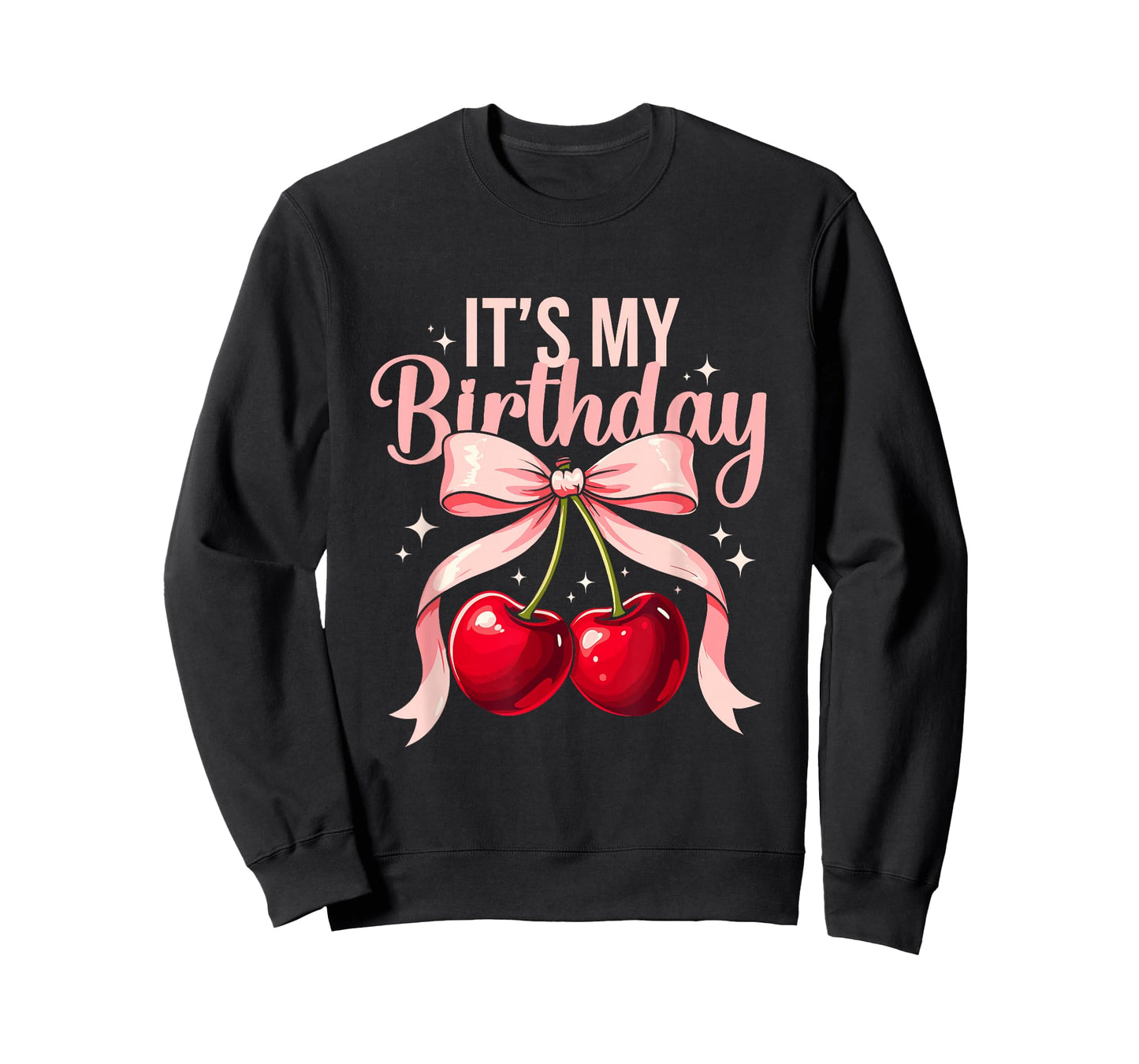 It's My Birthday Coquette Bow Cherry Birthday Girls Women T-Shirt