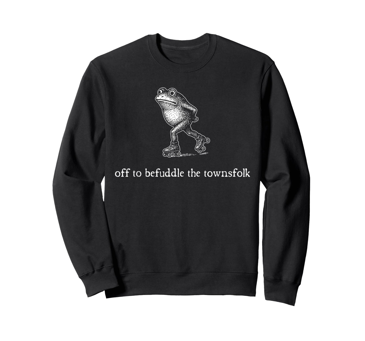 Off to Befuddle The Townsfolk, Funny Rollerblading Frog Meme T-Shirt
