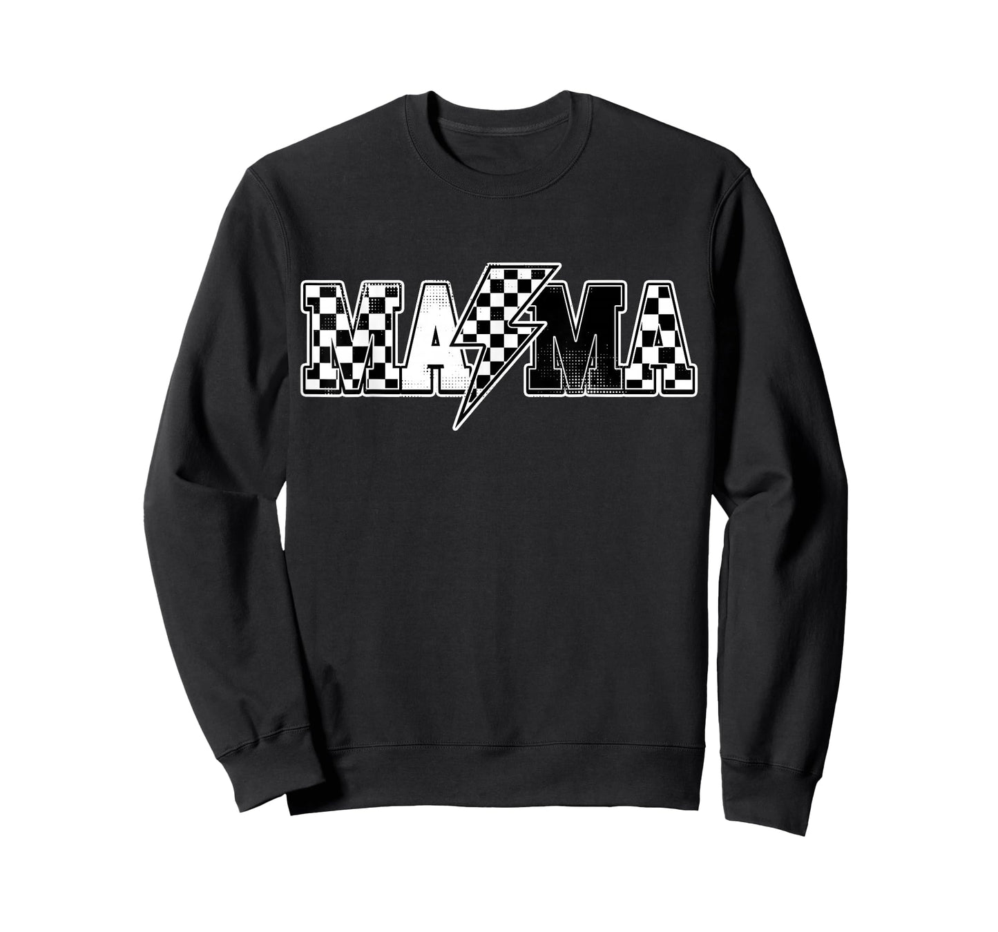 Mama Racing Race Car Checkered Family Birthday T-Shirt