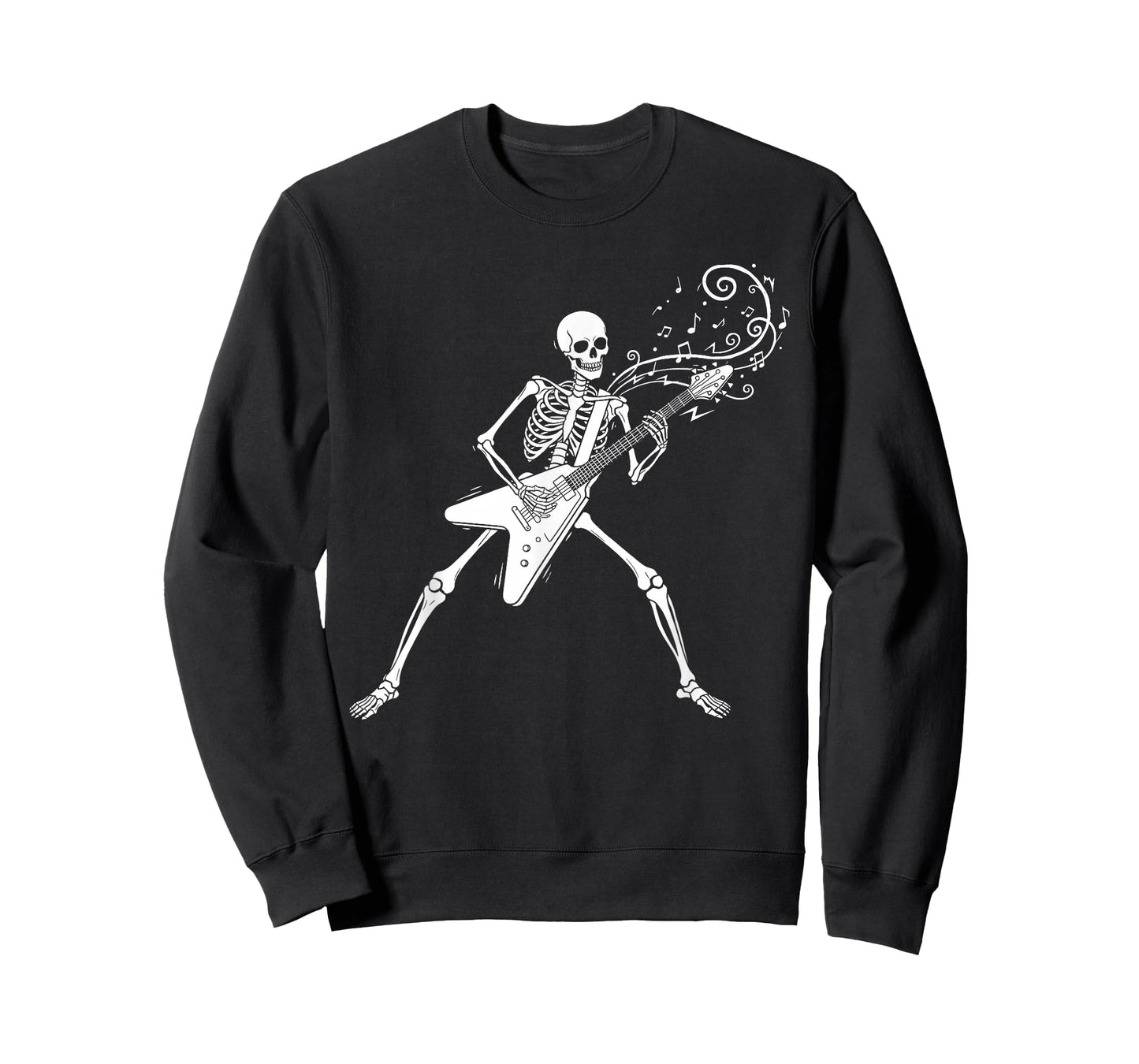Skeleton Playing Guitar Music Rock Punk Concert T-Shirt