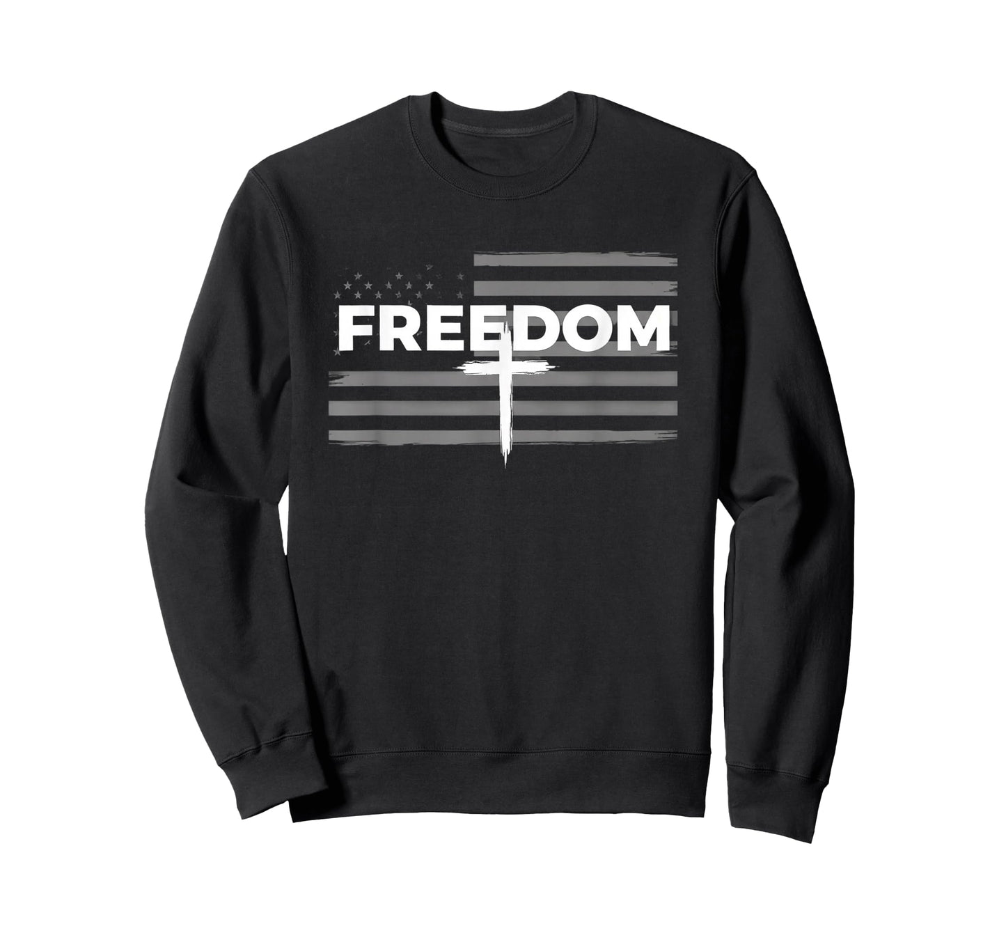 Christian Freedom Cross - Patriotic Faith & Country Flag T-Shirt