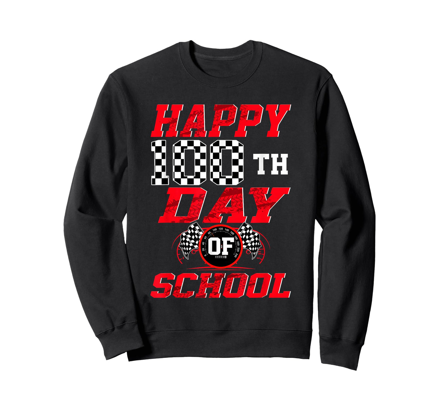 Happy 100 Days of School Racing Car Theme 100th Day T-Shirt