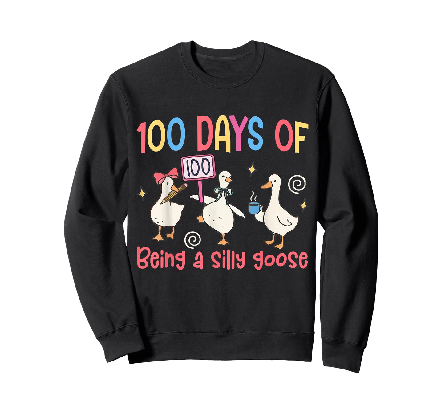 100 Days of School Girls Teacher 100th Day Silly Goose T-Shirt
