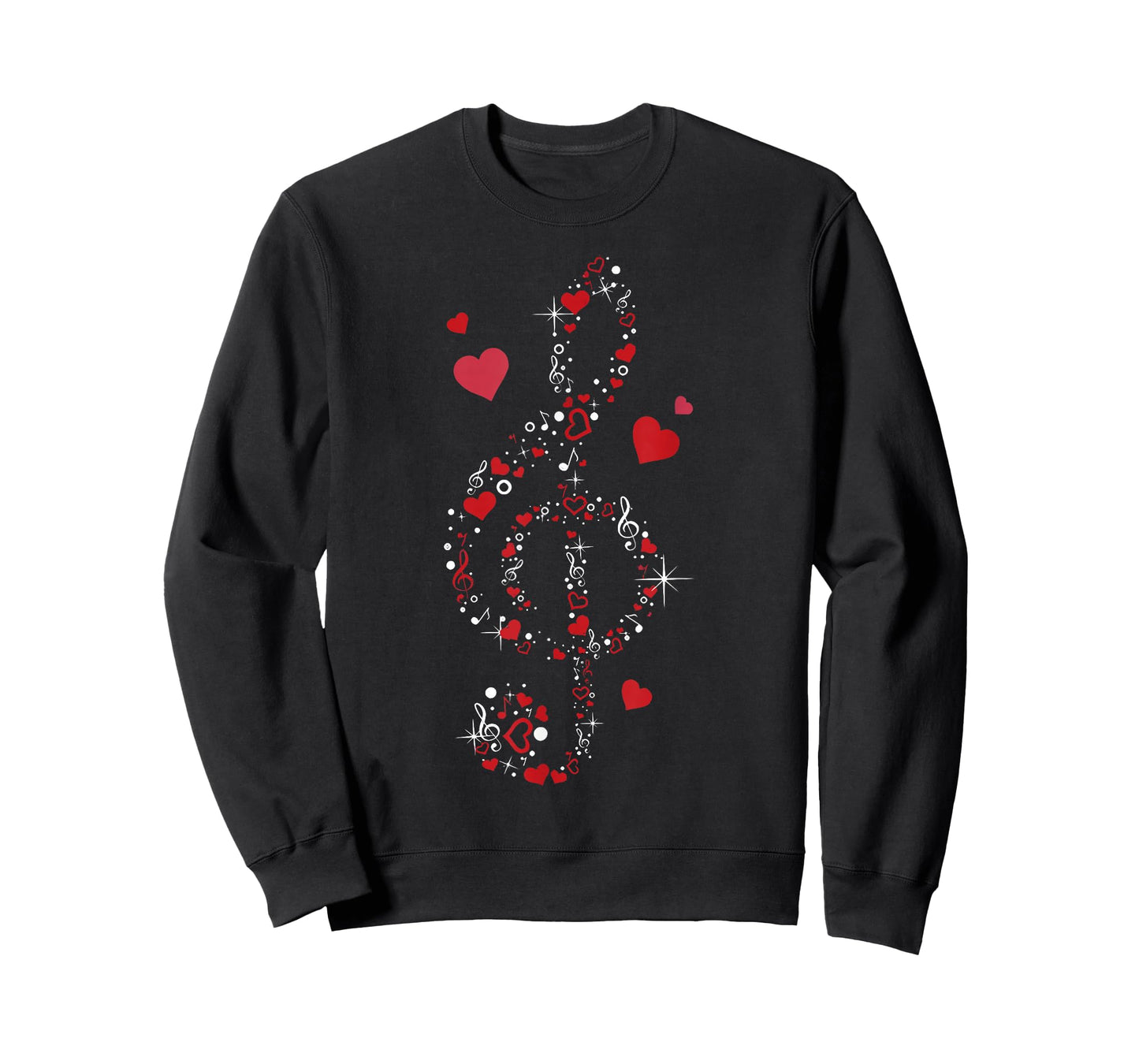 Music Notes Valentines Hearts Treble Clef Musician Teacher T-Shirt