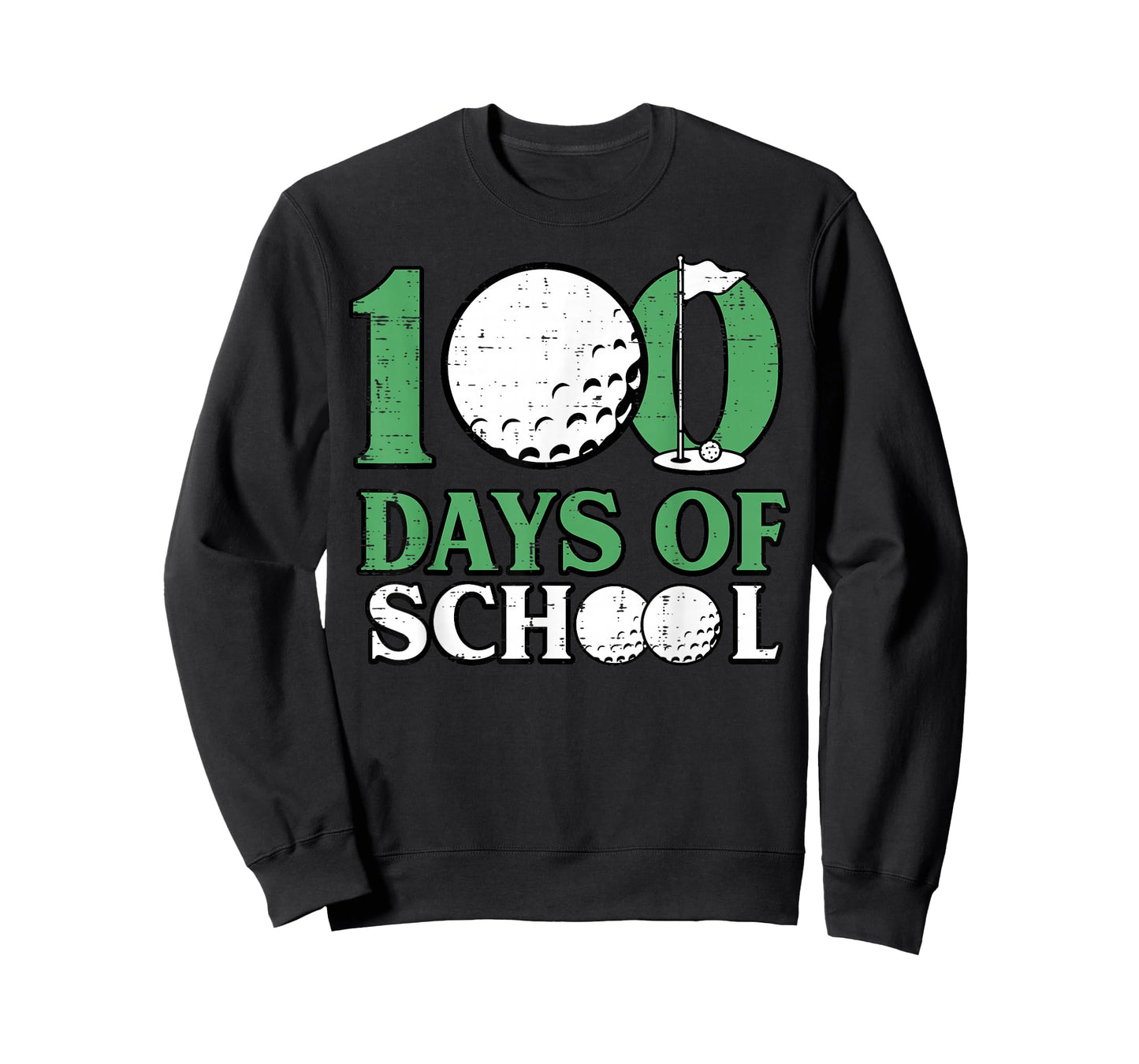 100 Days of School Golf Ball 100th Day Golfer Boys Kids Men T-Shirt