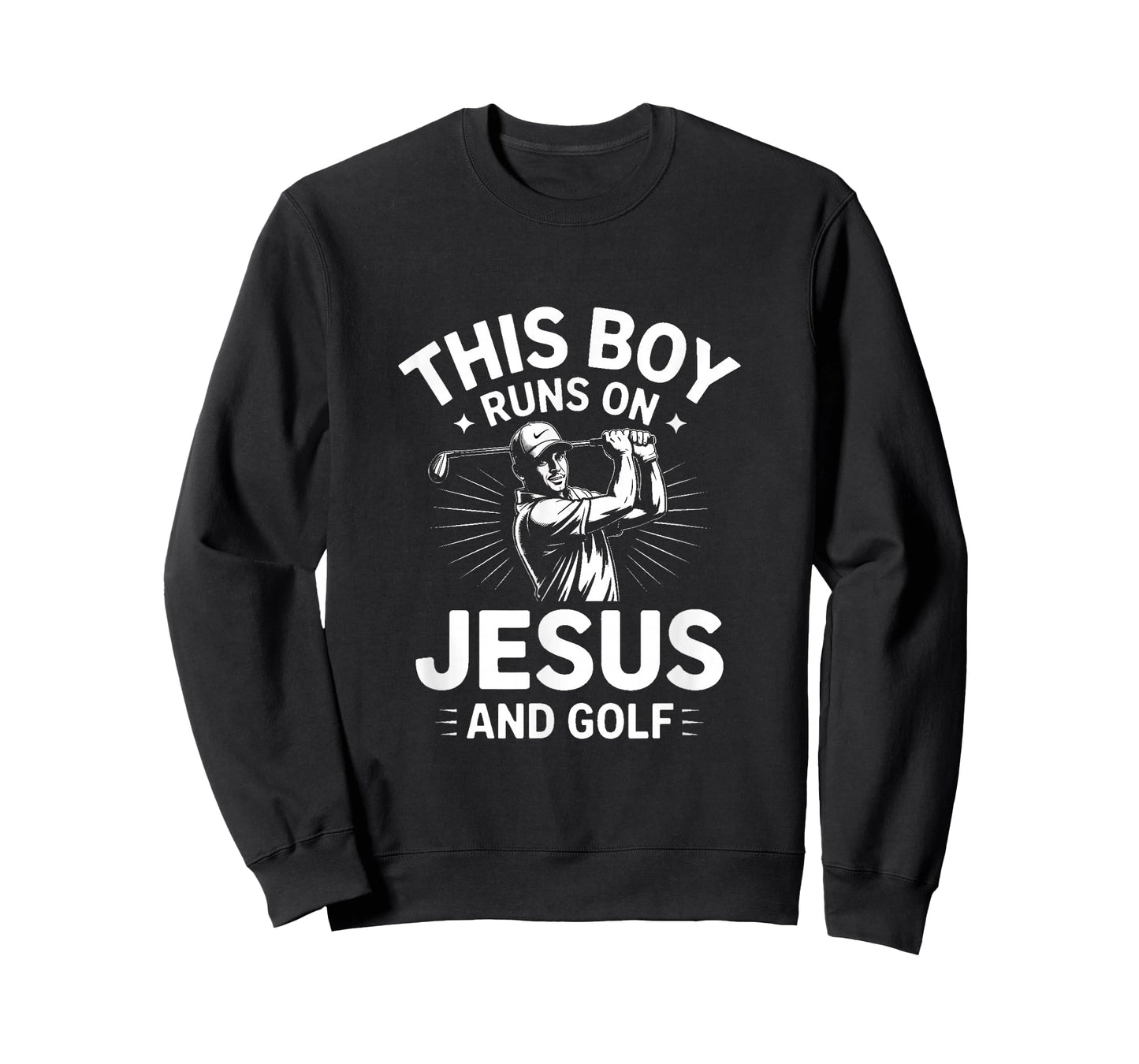 This Boy Runs On Jesus and Golf Christian Golfer T-Shirt