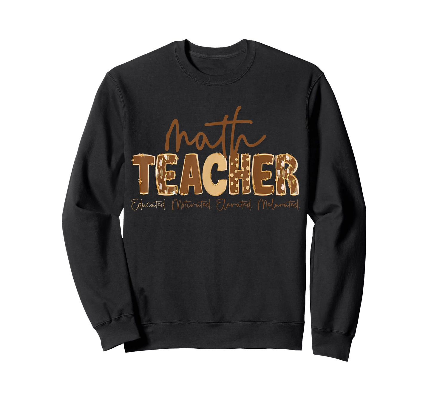 Black History Month Math Teacher Educated Motivated Elevated T-Shirt