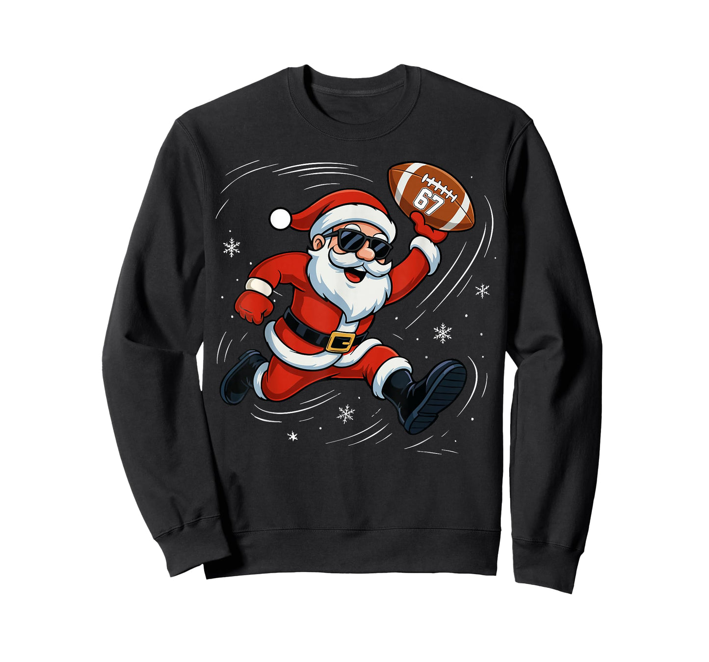 Funny American Football Santa 67 Christmas Xmas Pajamas Boys T-Shirt