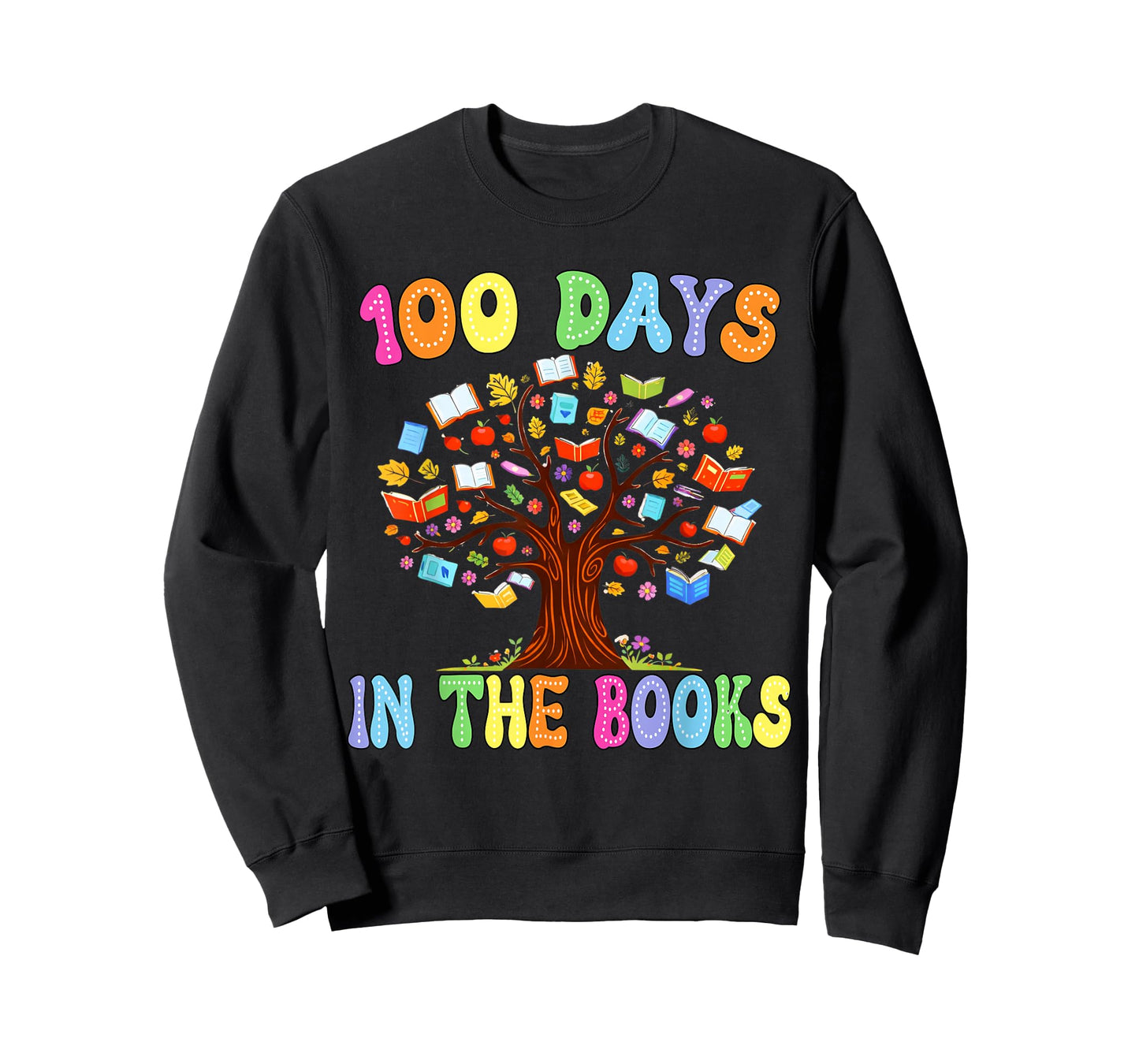 100 Days in The Books Colorful Teacher Tree Design T-Shirt