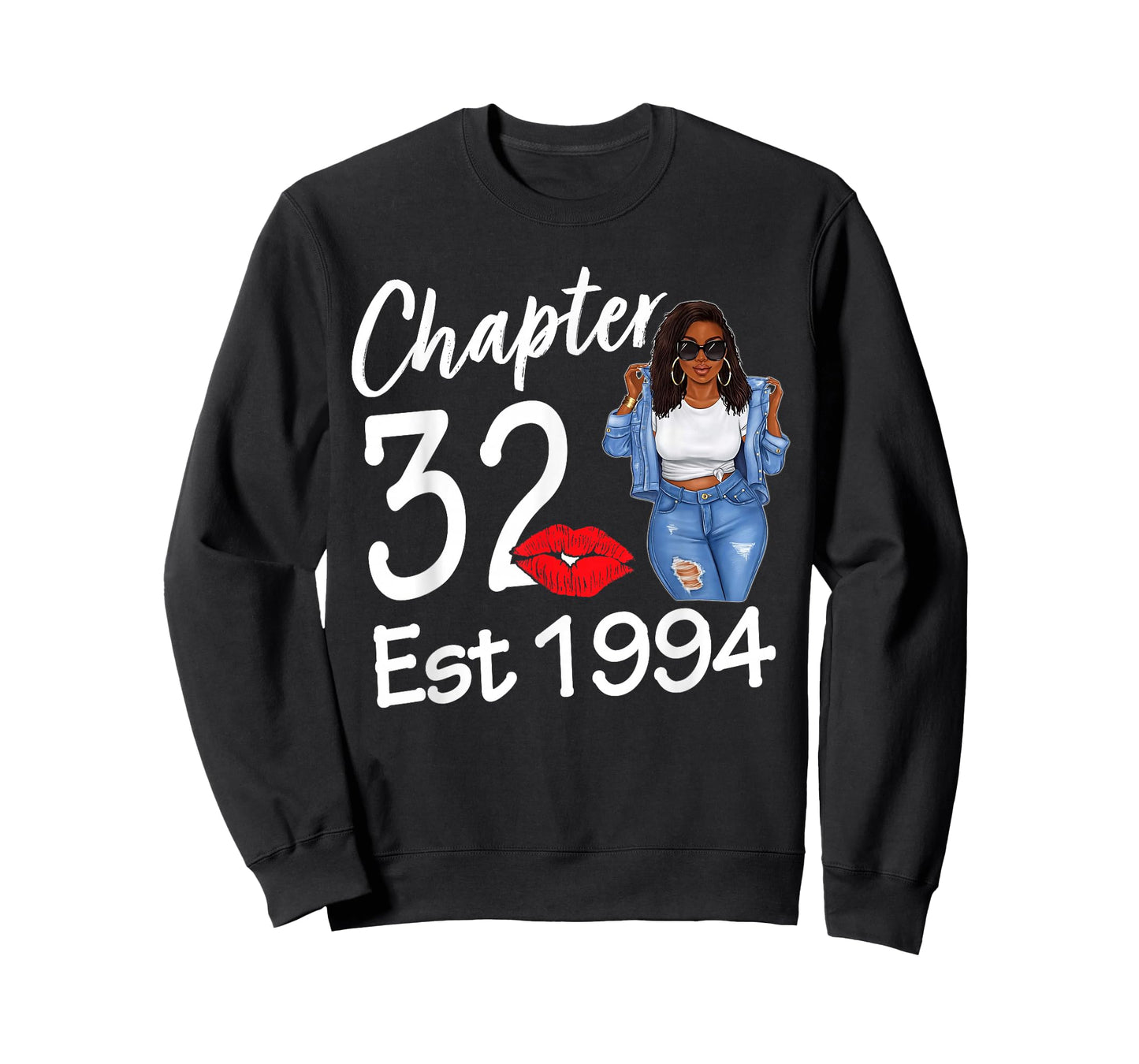 Chapter 32 Est 1994 32nd Birthday Afro Black Queen T-Shirt