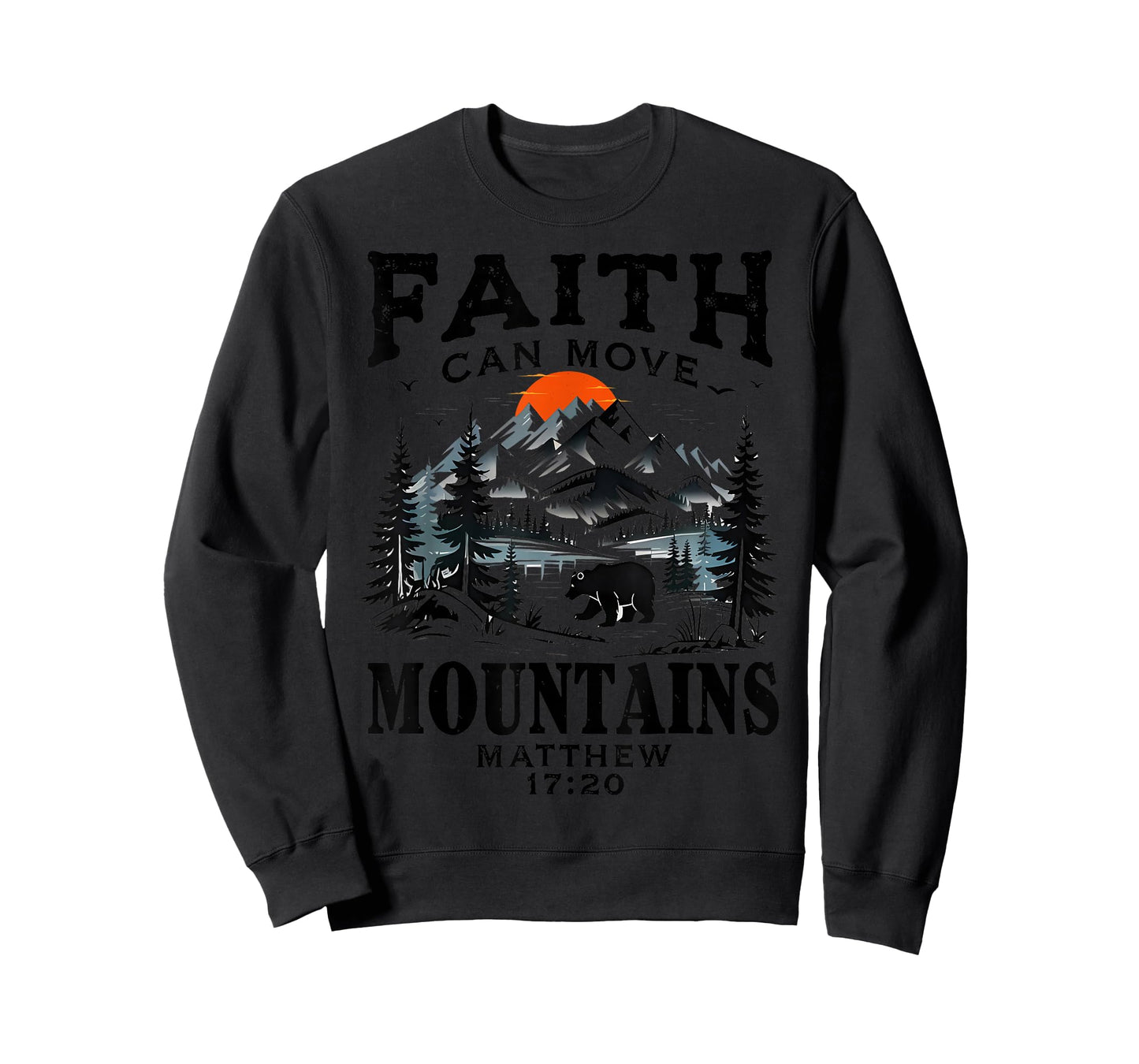 Faith Can Move Mountains Religious Christian Sunset Camping T-Shirt