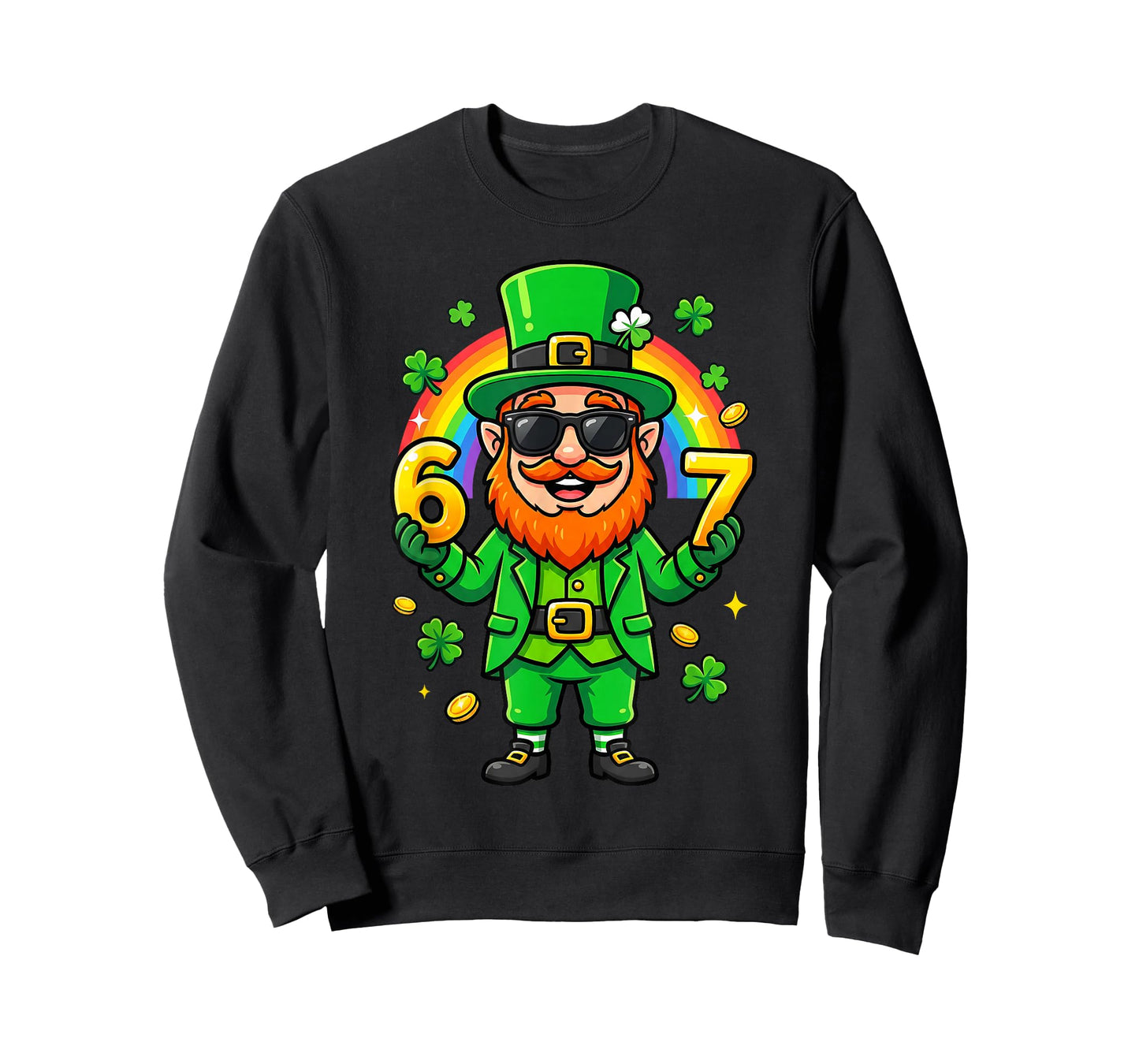 67 Six Seven 6 7 Funny Leprechaun St Patricks Day Boys Kids T-Shirt