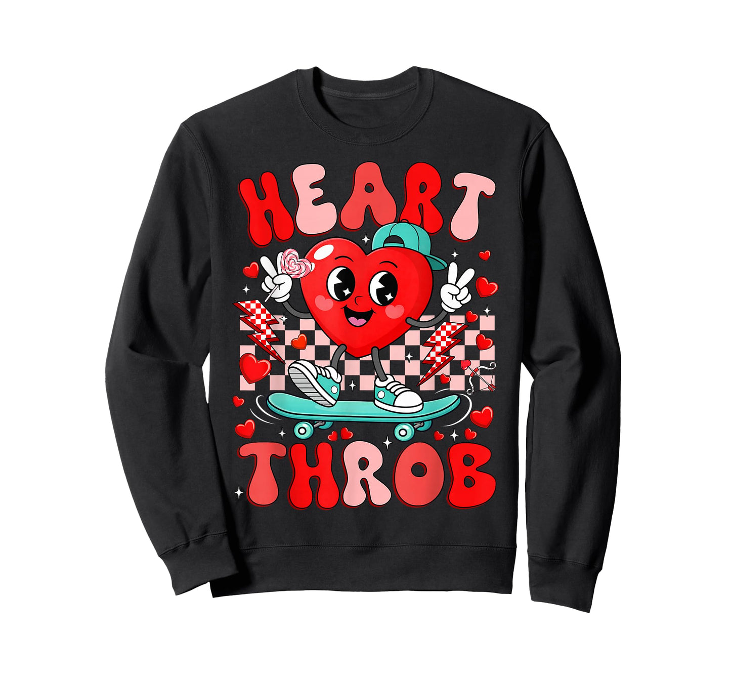 Retro Groovy Heart Throb Valentine Day Cute Toddler Boy Kid T-Shirt