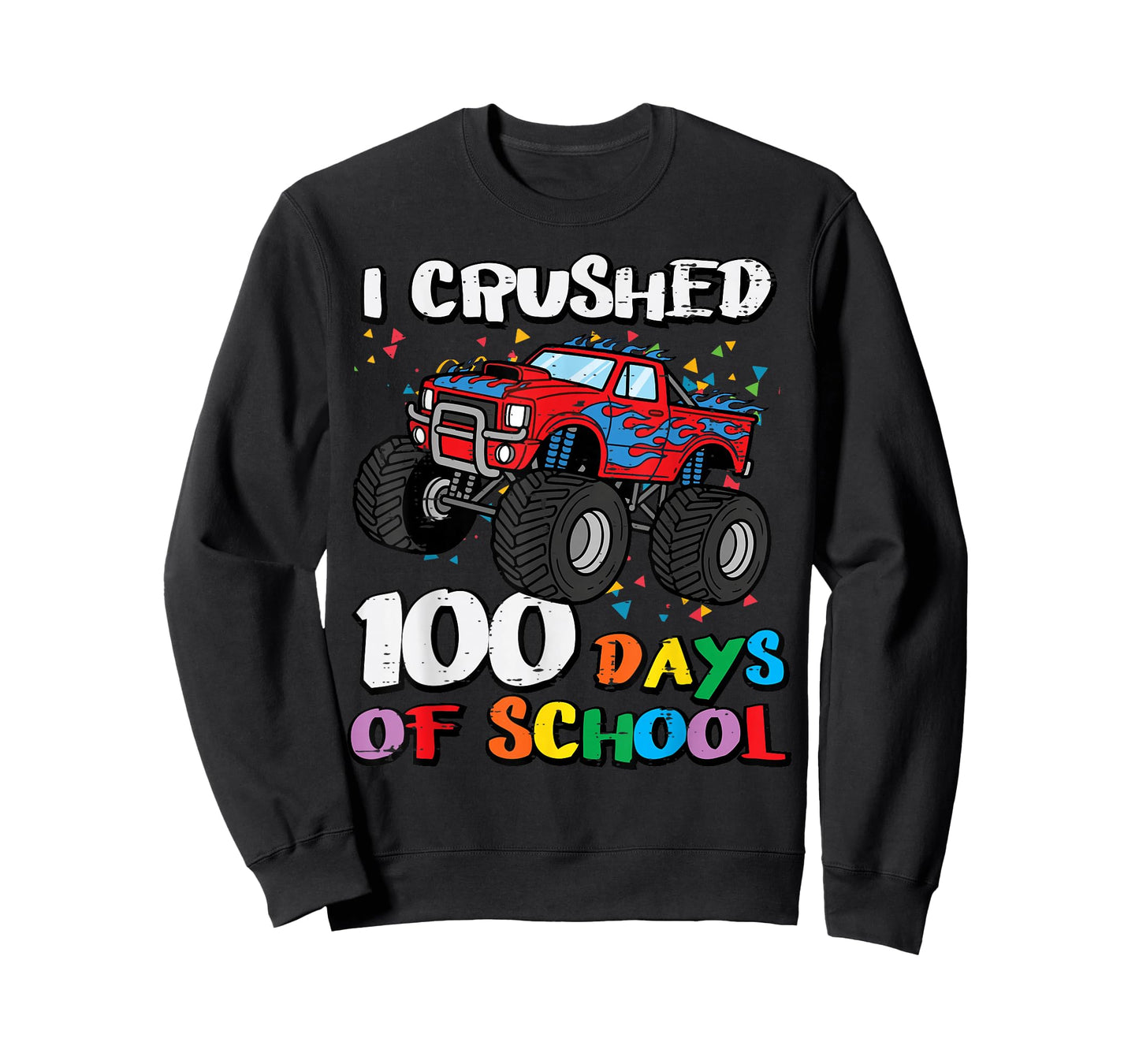 100 Days of School Monster Truck 100th Day Toddler Boys Kids T-Shirt