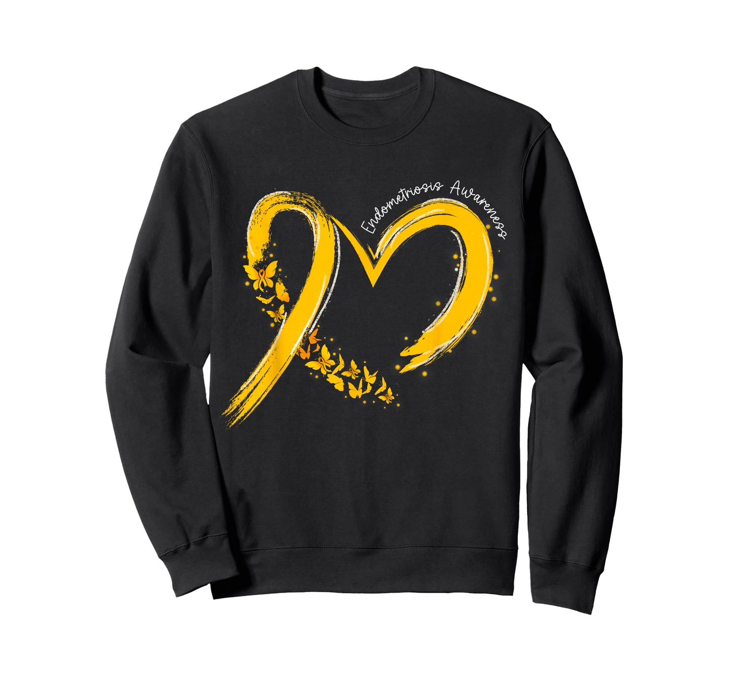 Endometriosis Awareness Heart Yellow Ribbon Endo Support T-Shirt