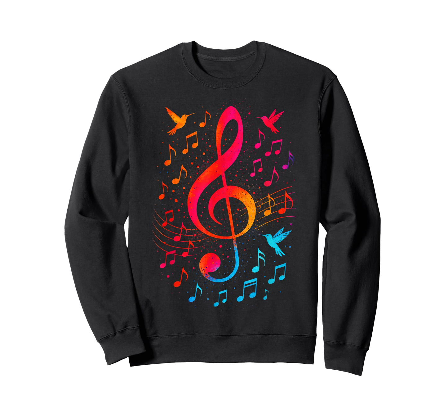 Treble Clef Art - Music Notes Bird Design T-Shirt