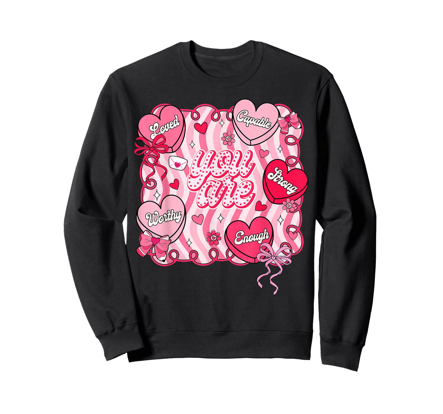 Valentine Preppy You are Loved Worthy Enough Heart Teacher T-Shirt