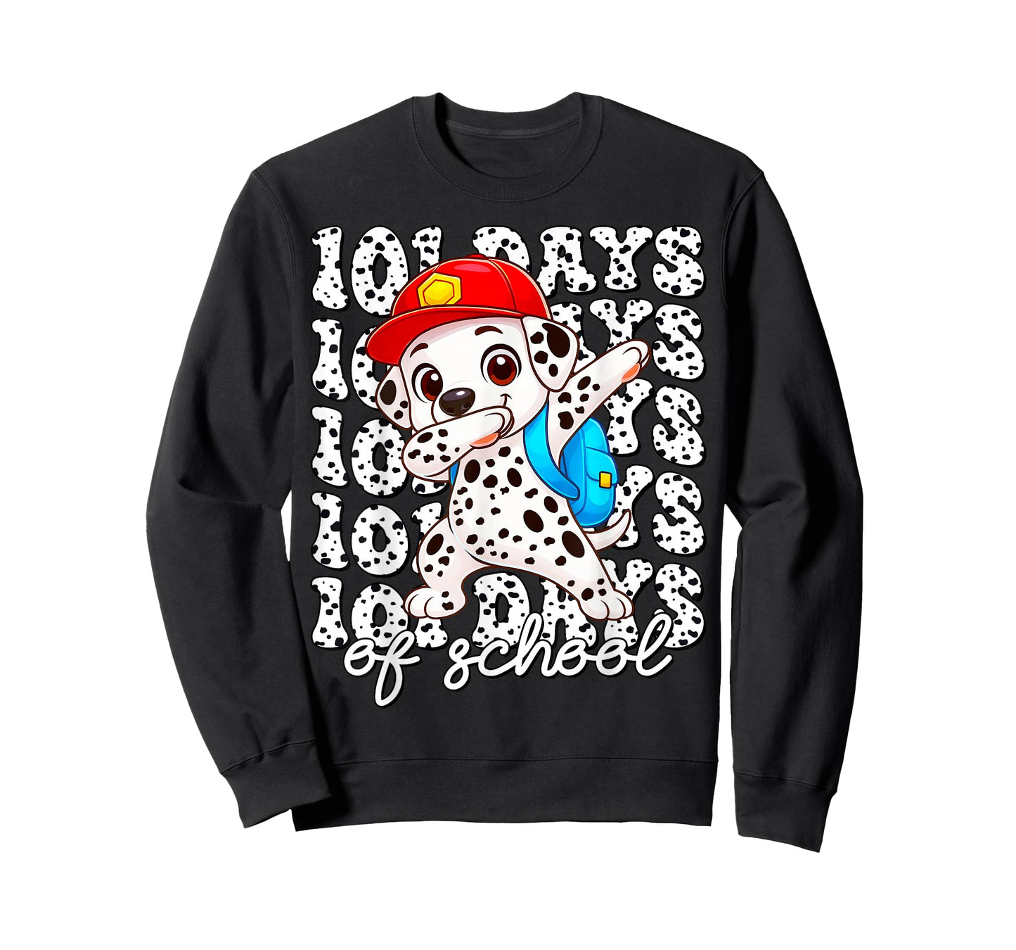 100 Days of School Dabbing Dalmatian Dog Boys Kids 100th Day T-Shirt