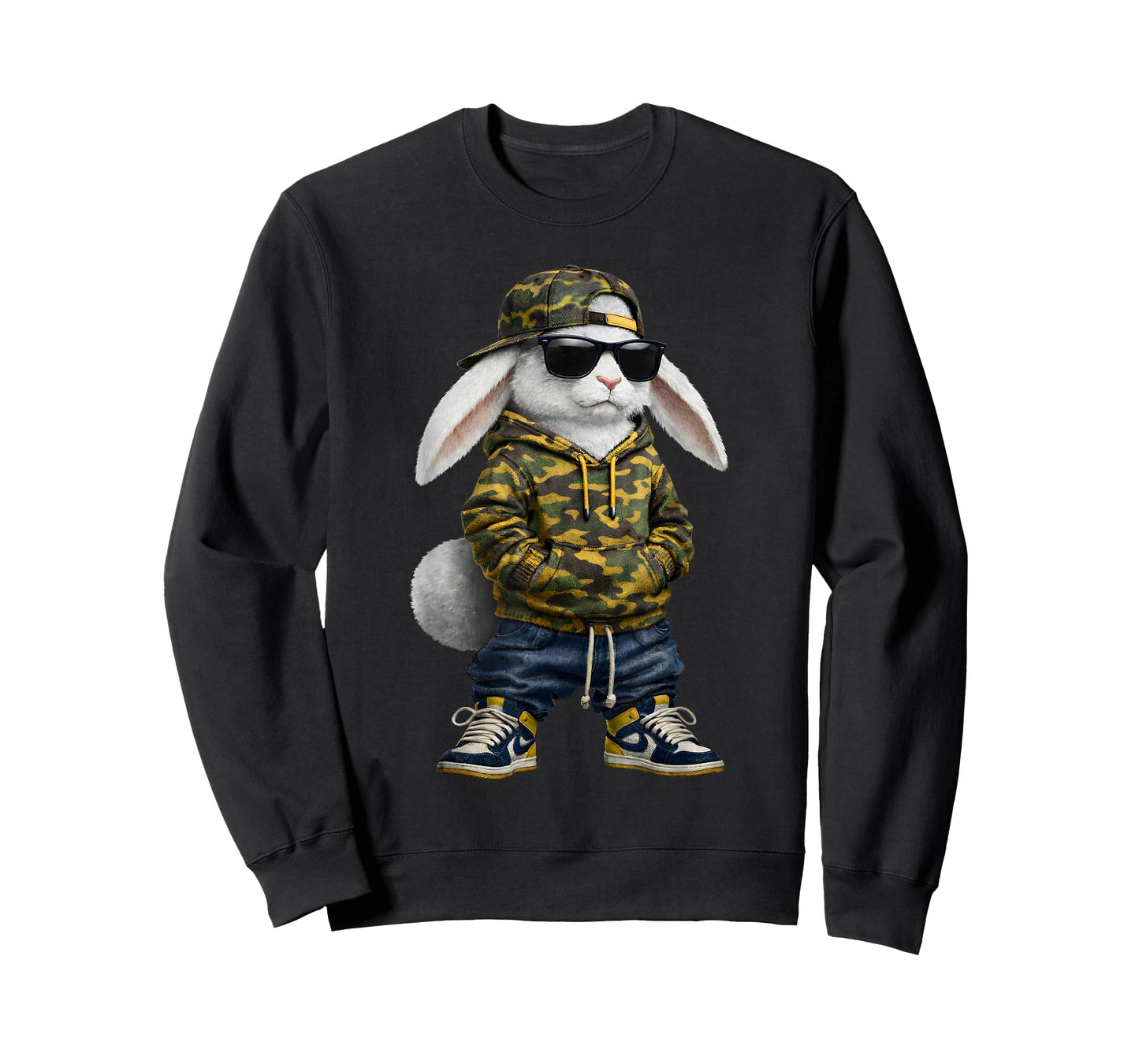Funny Rabbit Hip Hop Bunny Camo Easter Men Boy Toddler Kid T-Shirt
