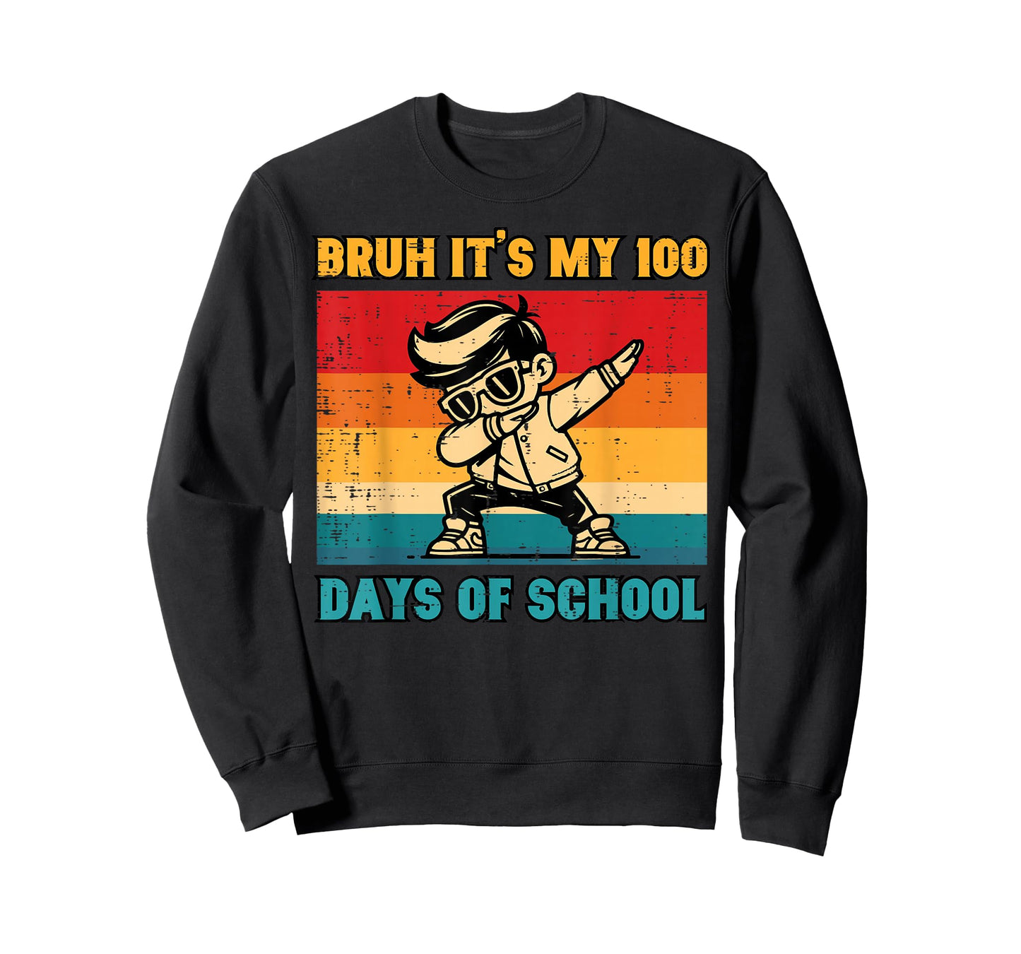 Bruh Its My 100 Days of School Boy Dab 100th Day Meme Kids T-Shirt