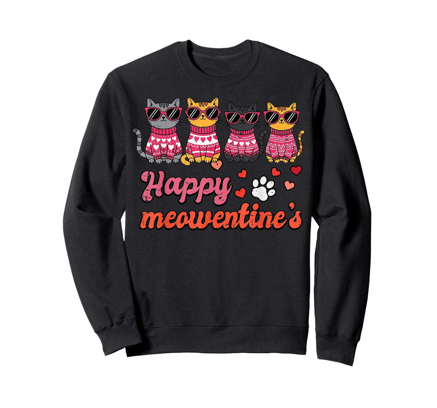 Valentines Day Cats Happy Meowentines Kitten Women Girls Kid T-Shirt