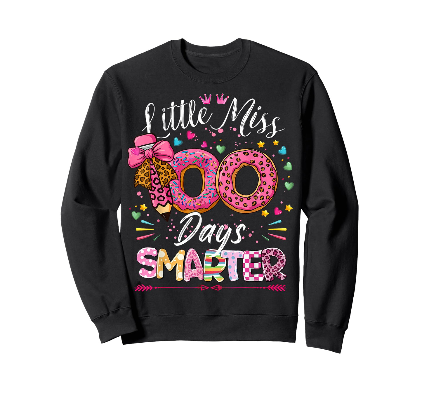 Little Miss 100 Days Smarter Kids Girls 100th Day of School T-Shirt