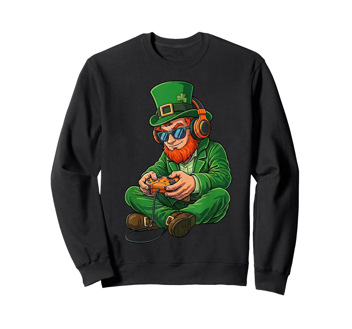 St Patricks Day Leprechaun Gamer Video Gaming Men Boys Kids T-Shirt