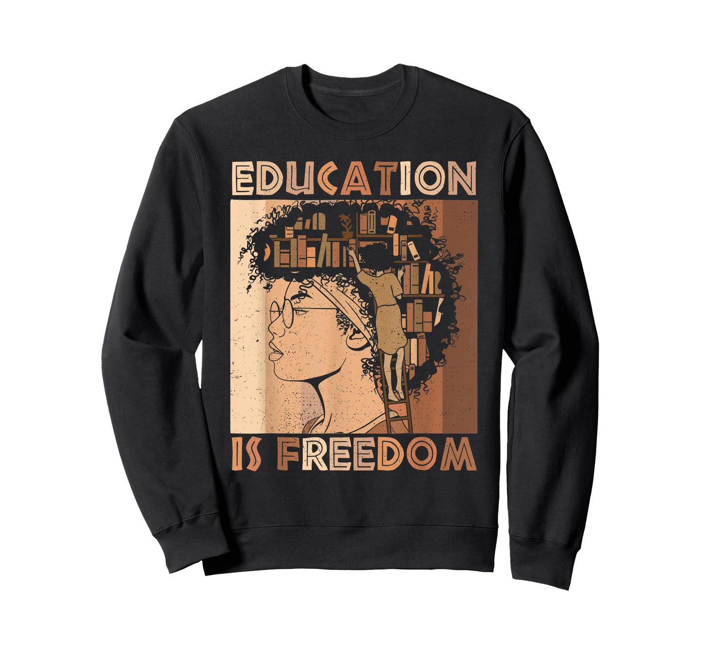 Education is Freedom Black Teacher Books Black History Month T-Shirt