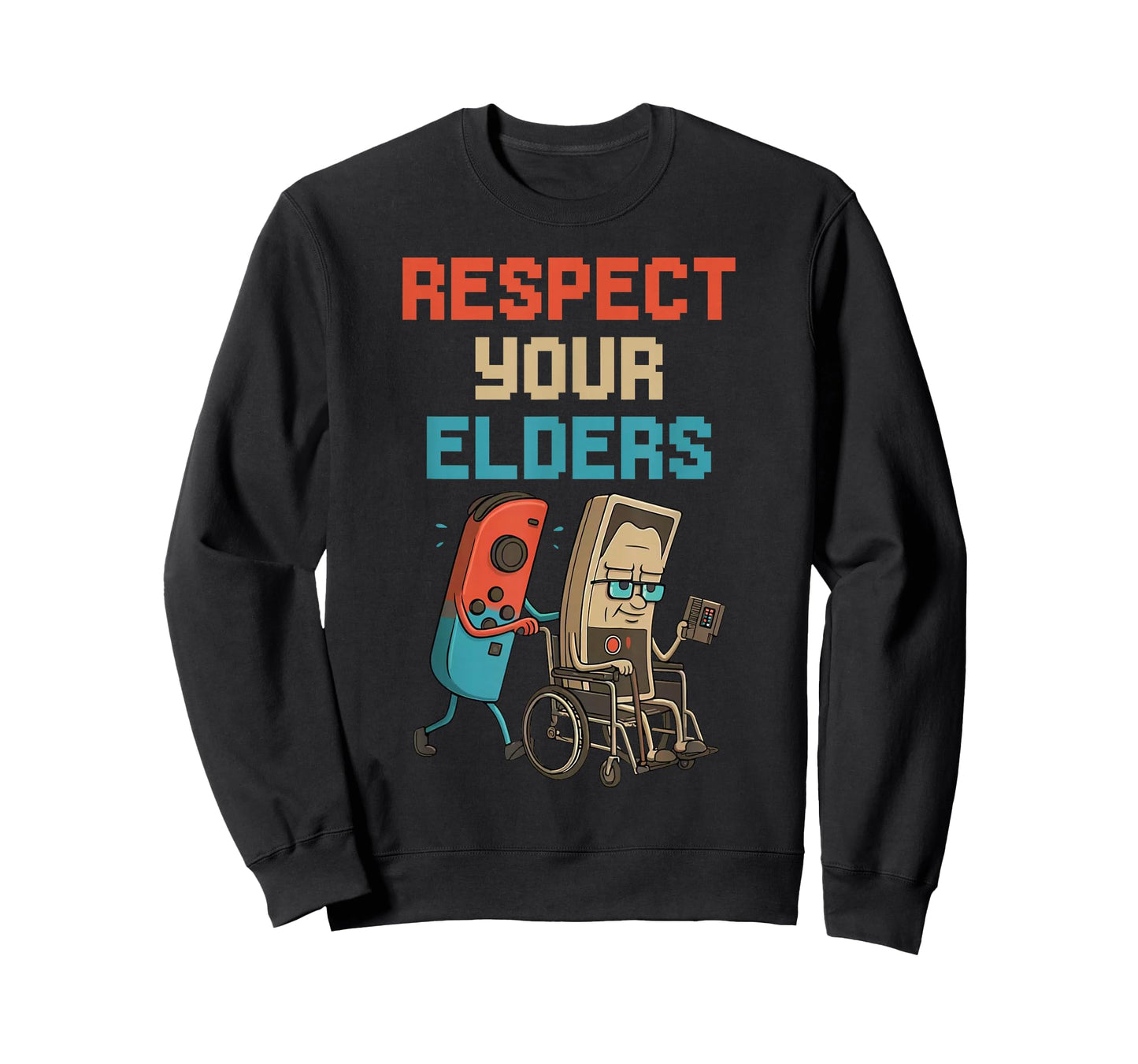 Respect Your Elders Gaming Control Retro Funny Video Game T-Shirt
