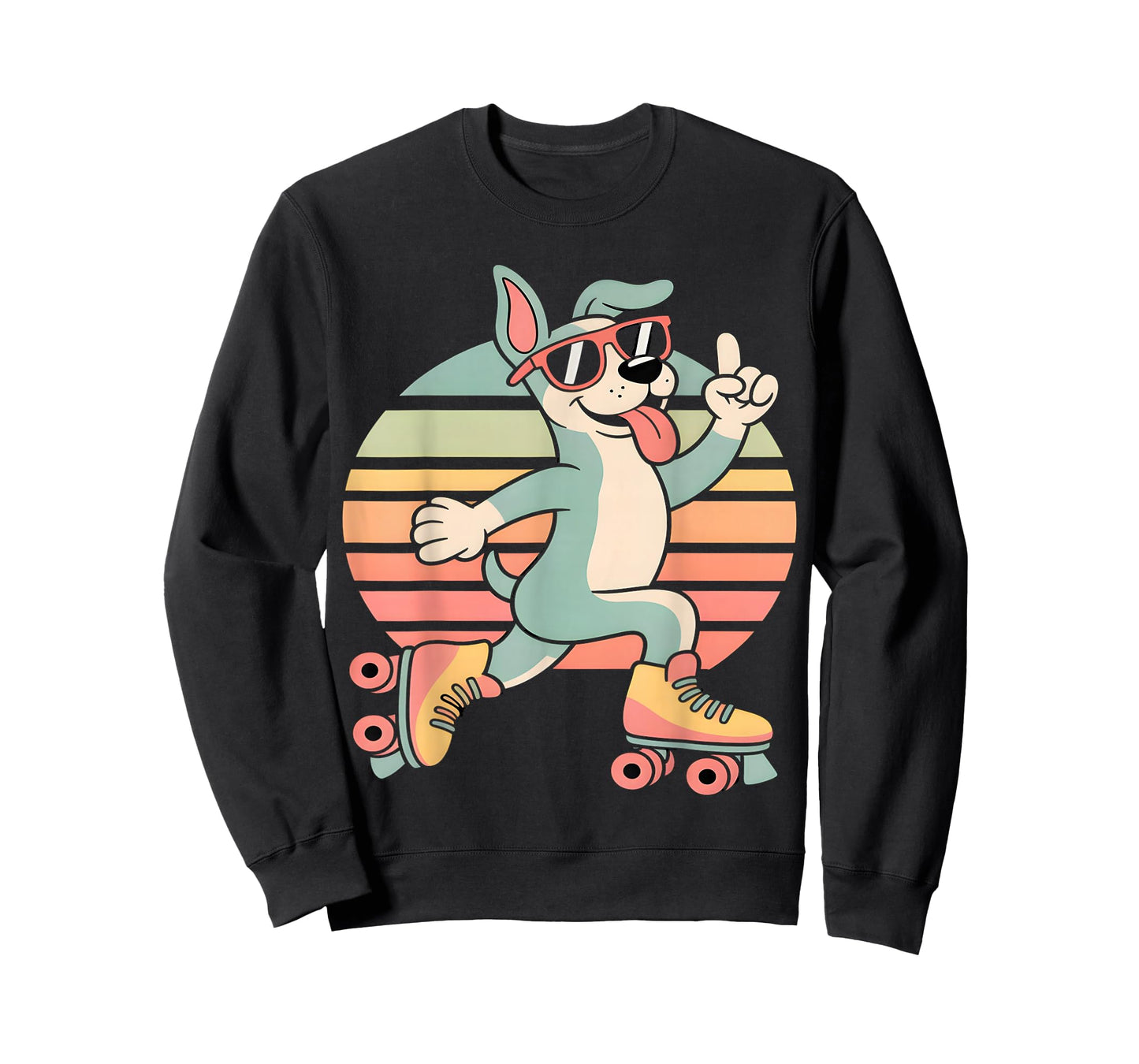 Cool Retro Roller Skating Dog Vintage T-Shirt