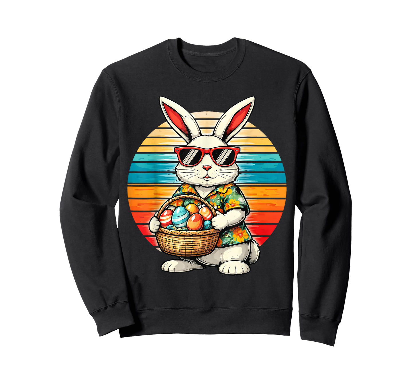 Mens Boys Easter Retro Bunny Egg Funny Easter Men Women Kids T-Shirt