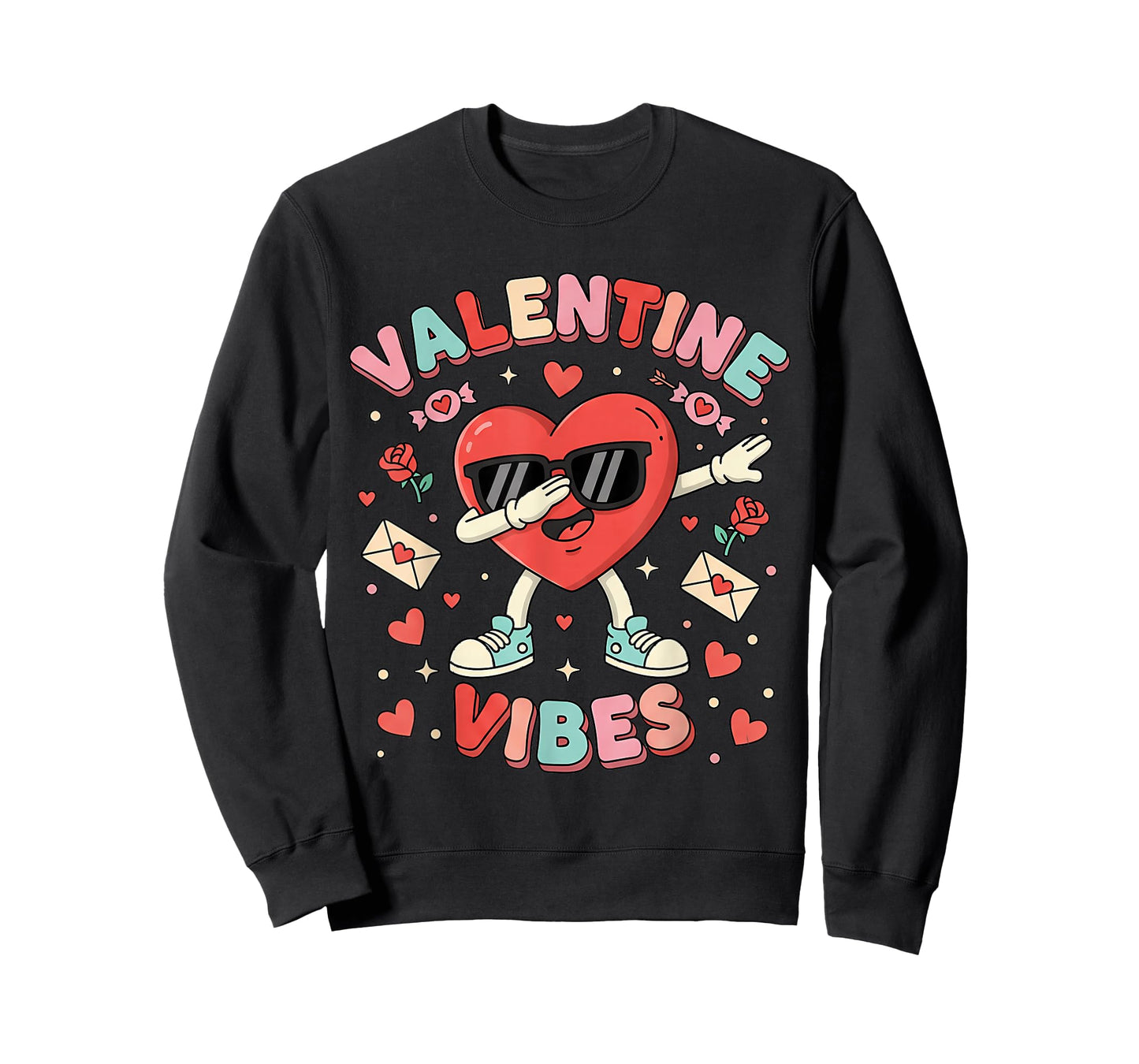 Funny Boys Valentines Dabbing Heart Teen Kid Girls Men Women T-Shirt