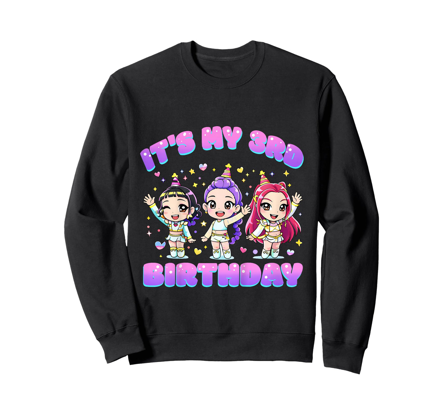 3 Years Old Birthday K pop Kids 3rd Birthday Girls K-pop T-Shirt