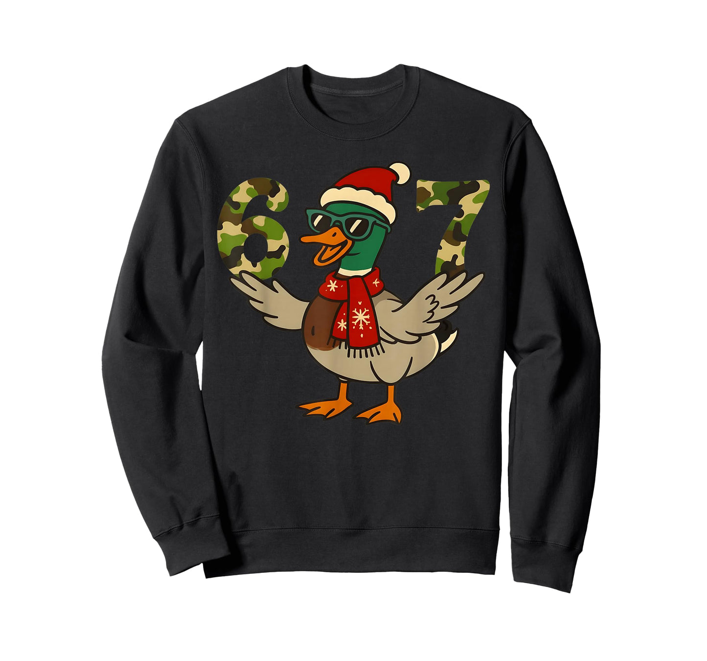 67 Mallard Duck Funny Christmas 6 7 Meme Camo Hunting T-Shirt