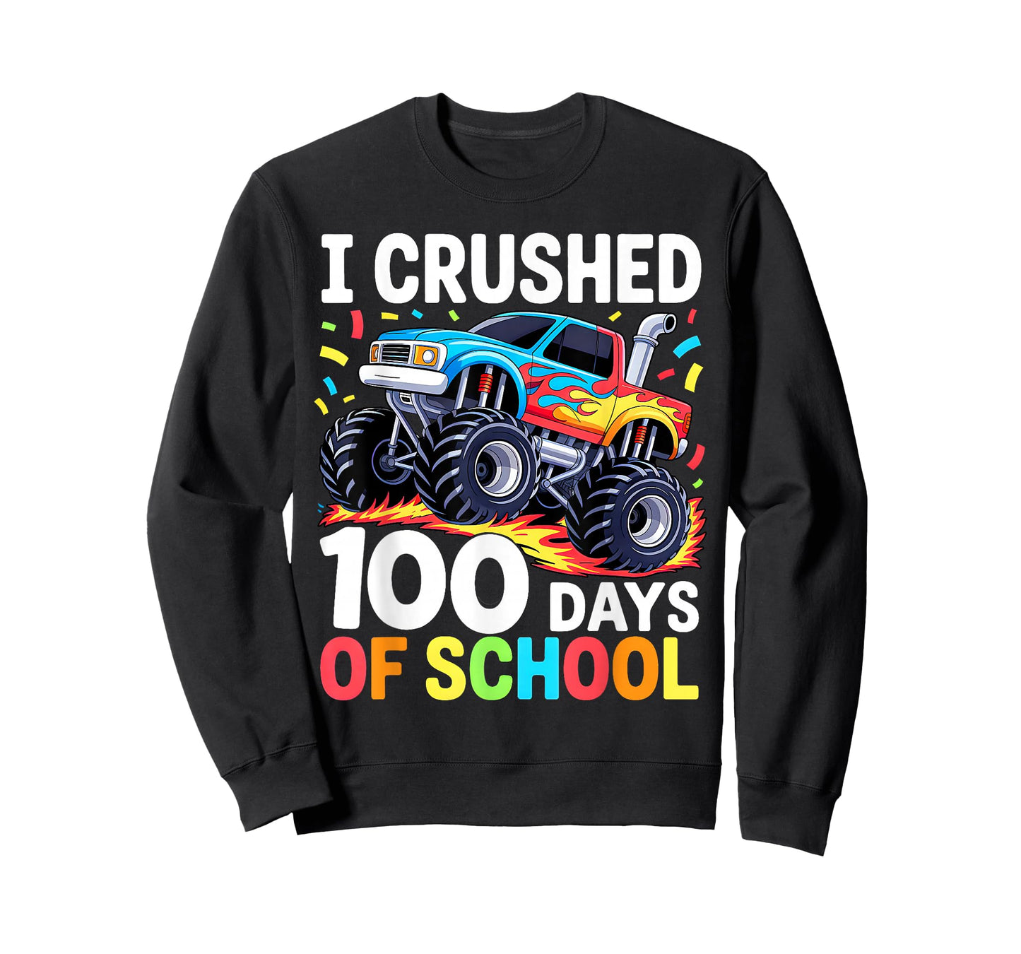 100 Days of School Monster Truck 100th Day of School Boys T-Shirt