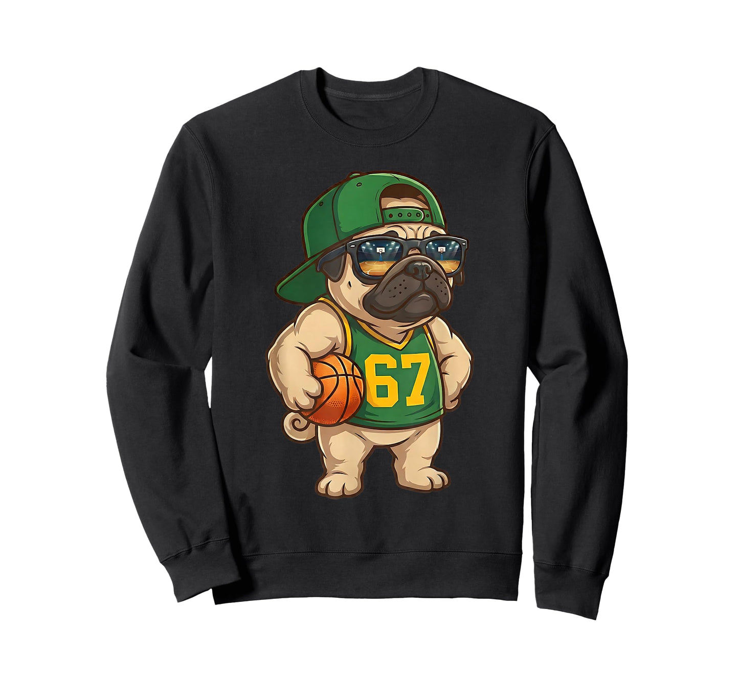 Pug Basketball Dog 67 Gen Alpha Slang Sports Men Boys Kids T-Shirt