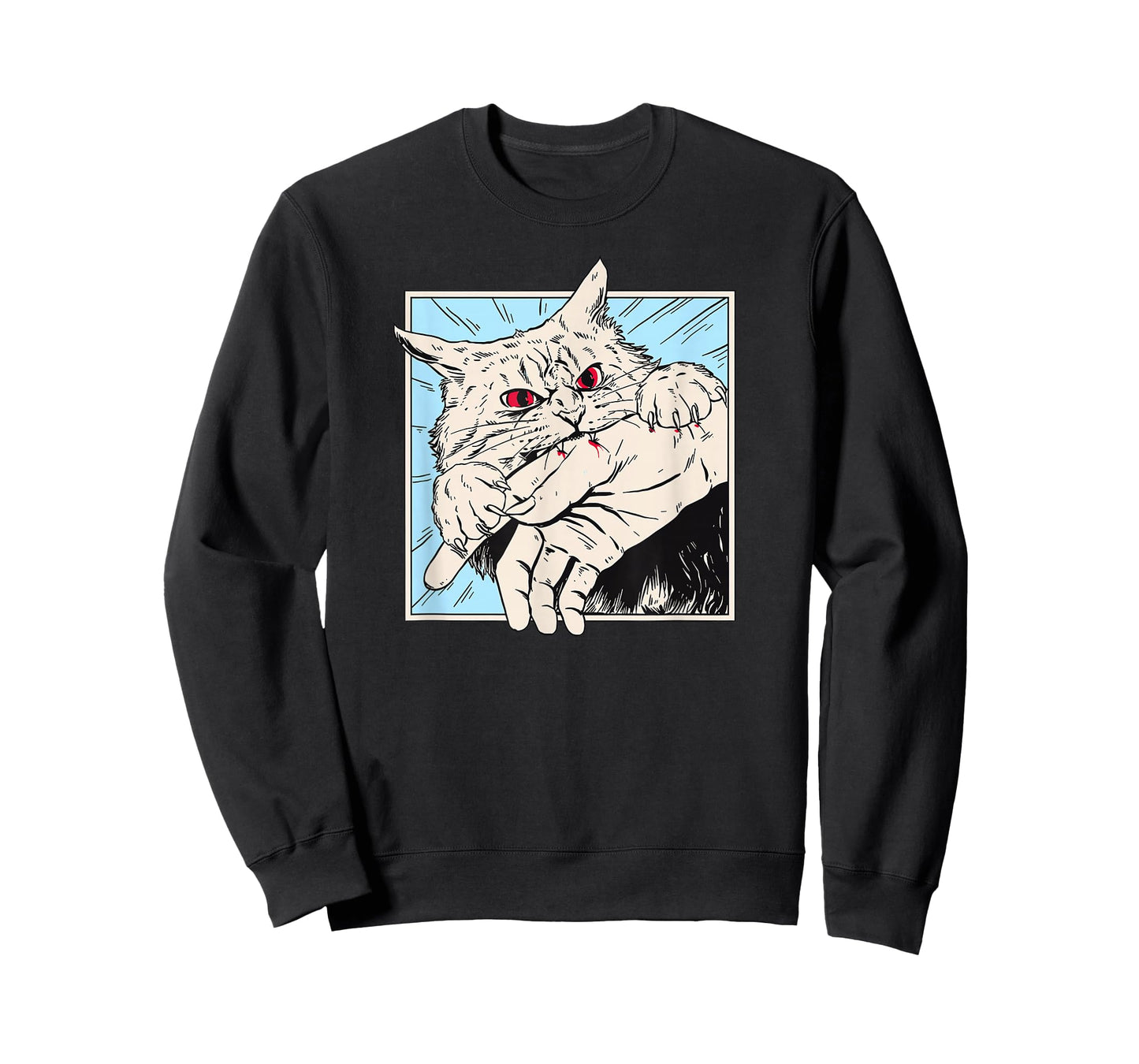 Japanese Cat Bite Anime Manga Meme Tokyo Harajuku Style Art T-Shirt