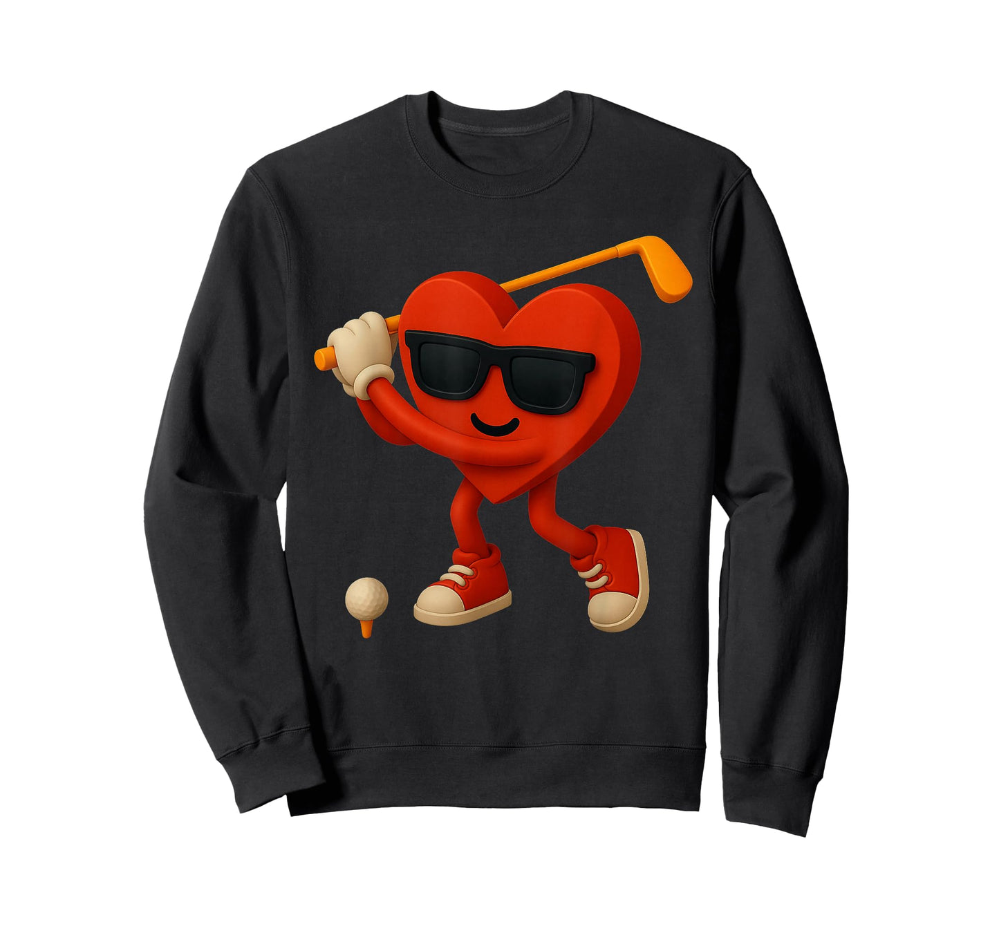 Golf Valentines Day Cute Heart Golfer Love Funny Boys Kids T-Shirt