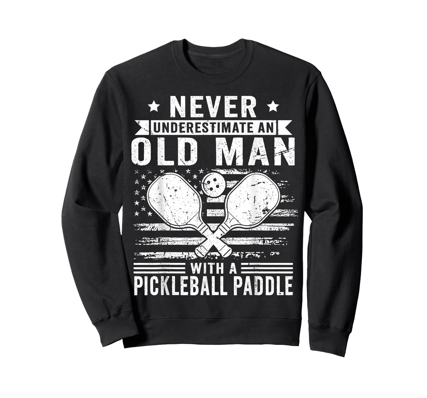 Never Underestimate an Old Man with a Pickleball Paddle Men T-Shirt