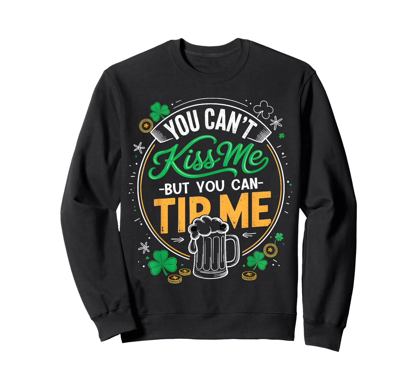 Vintage St Patrick's Day Shamrock Waitress Bartender Waiter T-Shirt
