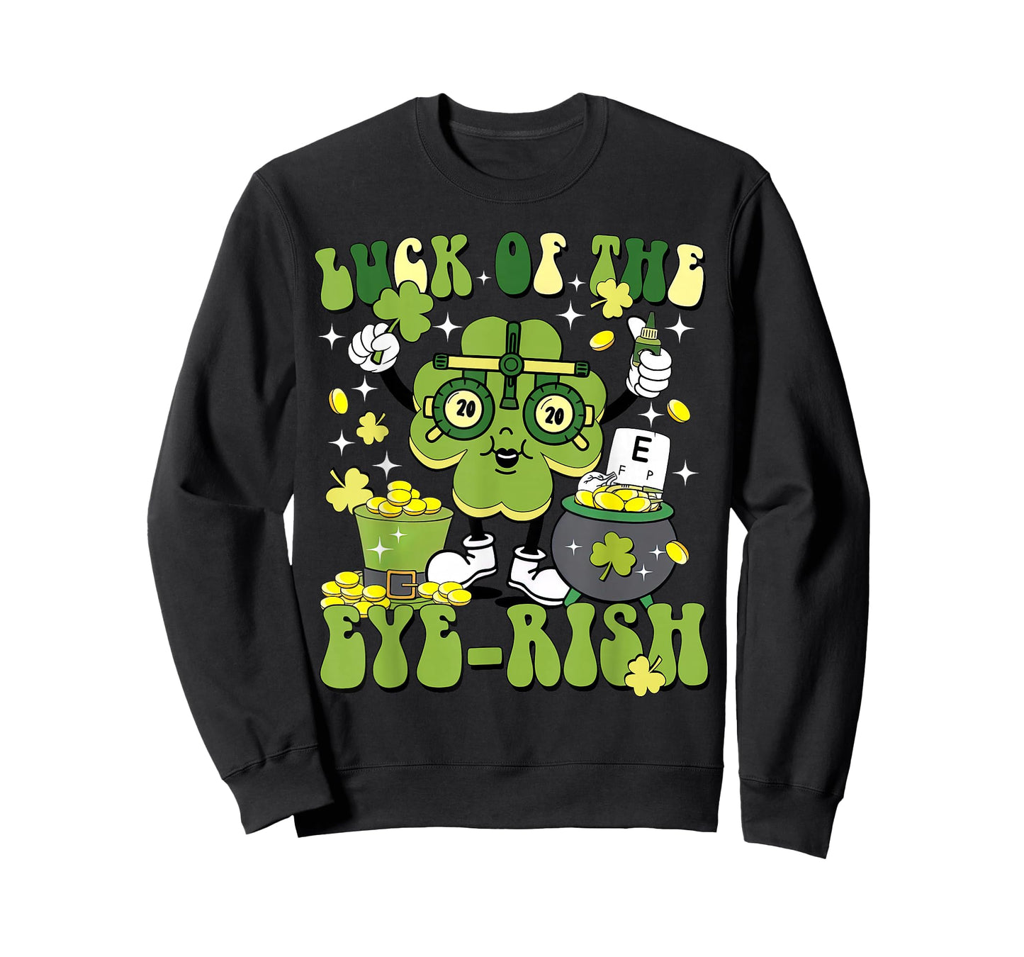 Luck of The Eye-rish Shamrock St Patrick's Day Eye Doctor T-Shirt