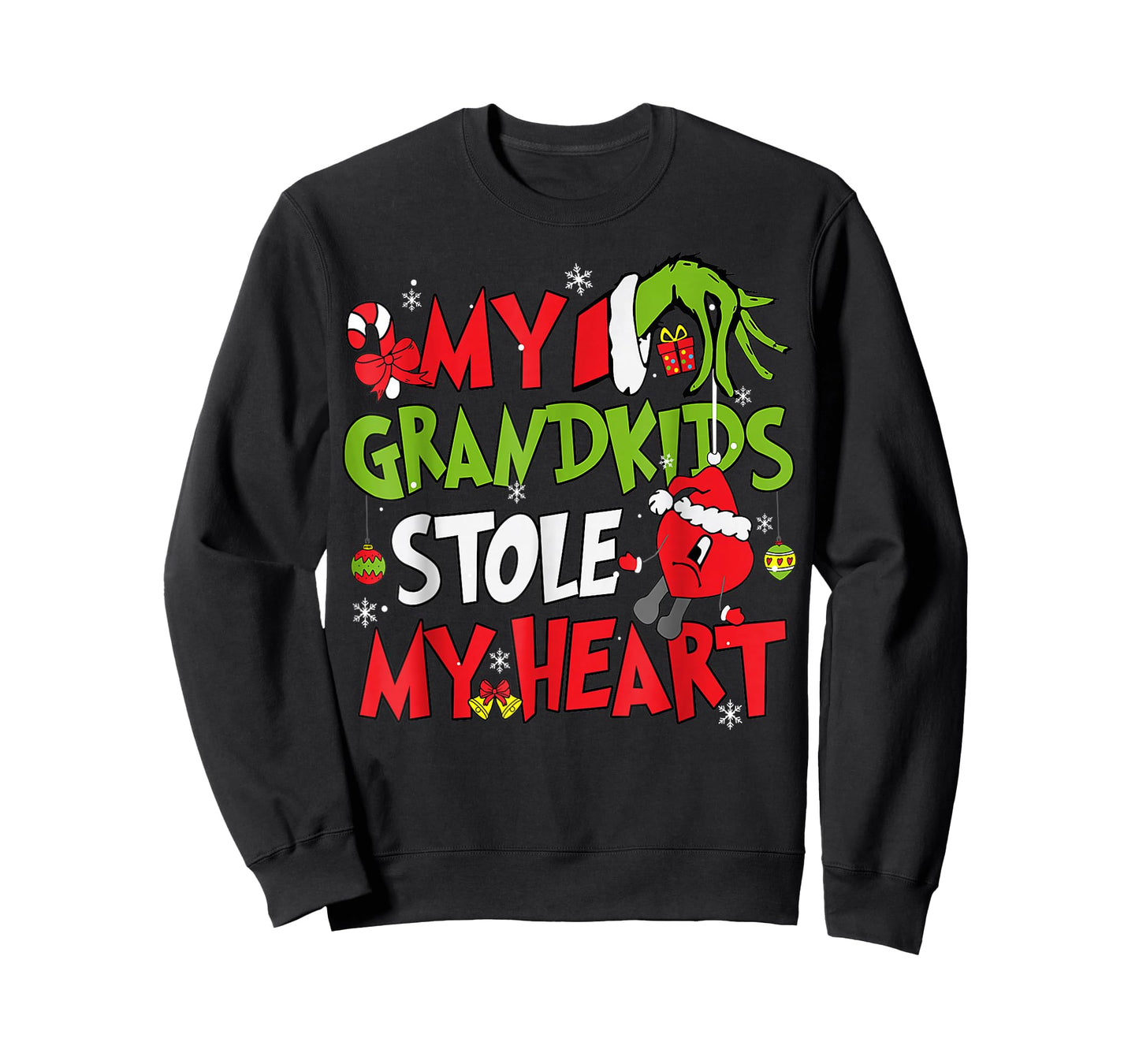 My Grandkids Stole My Heart Christmas Xmas Family Matching T-Shirt