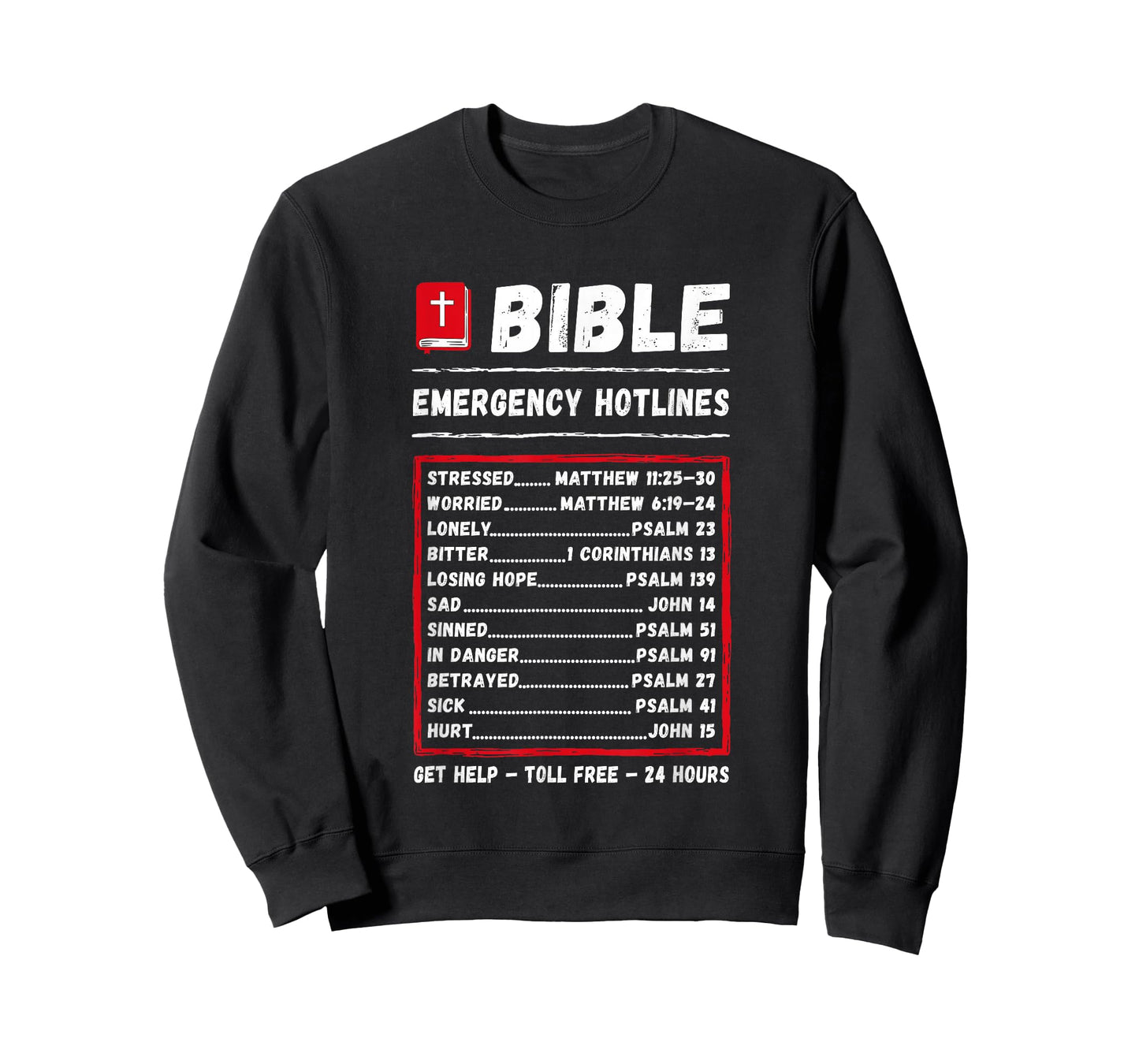 Bible Emergency Hotlines Christian Scripture Jesus Number T-Shirt