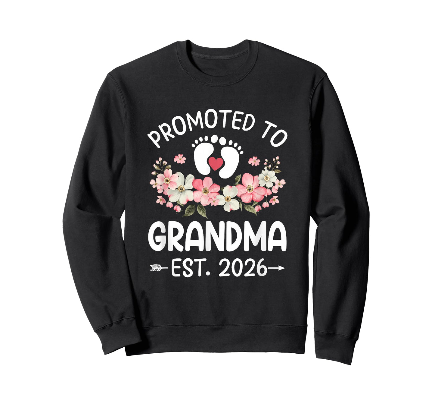 Promoted to Grandma 2026 First Time Floral New Grandma T-Shirt