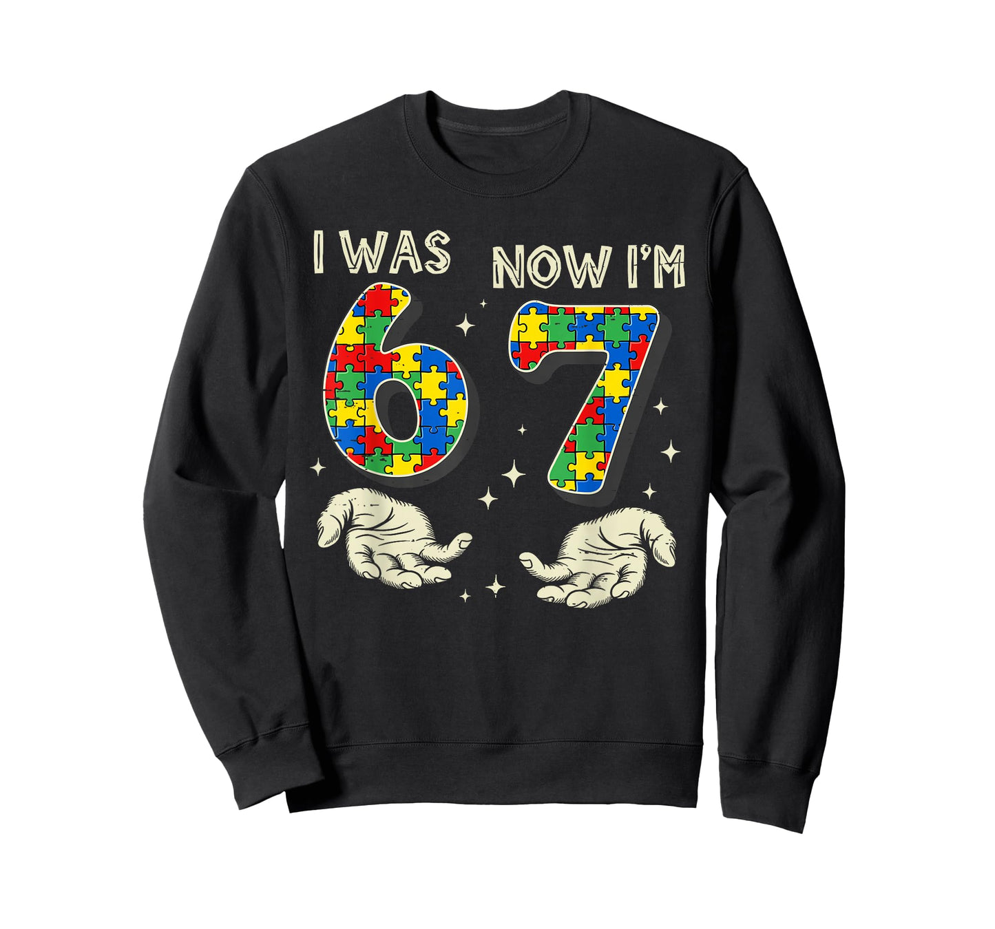 I was 6 Now I'm 7 Year Old Birthday Autism 67 for Kids Boys T-Shirt