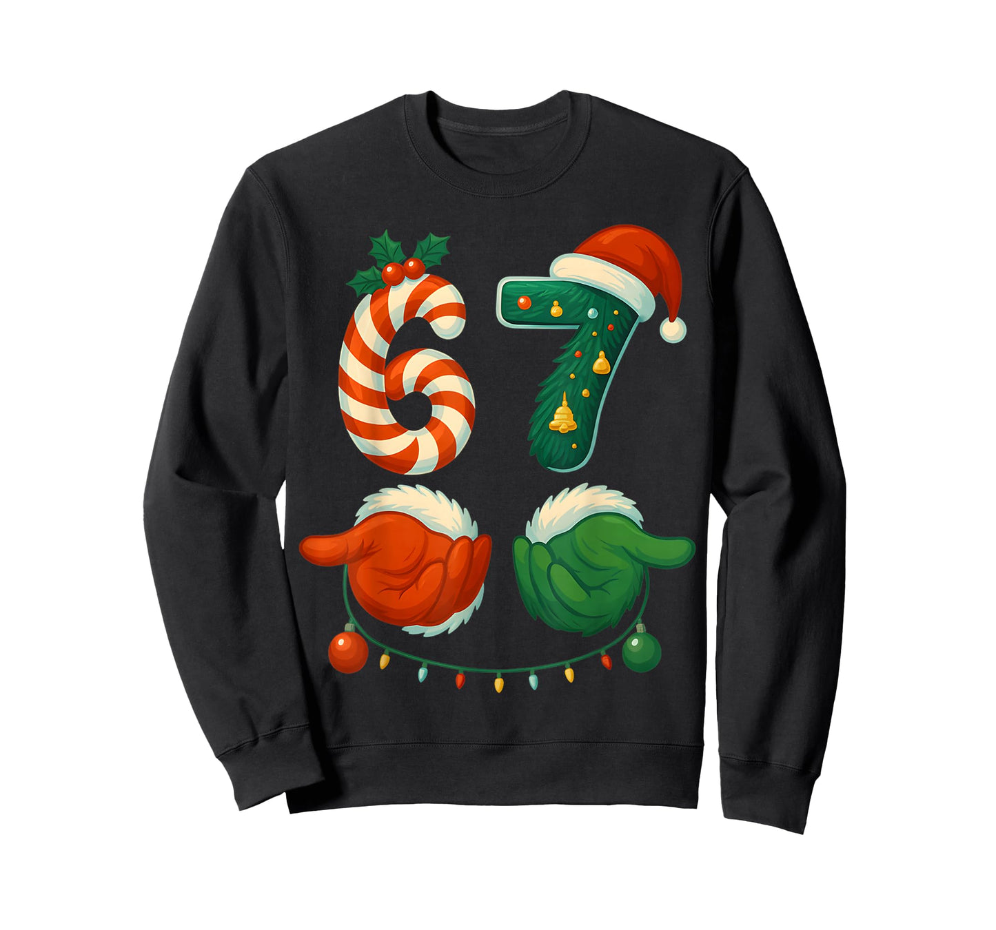 67 Christmas 6 7 Meme Pajamas Holiday Gen Alpha Funny Gifts T-Shirt